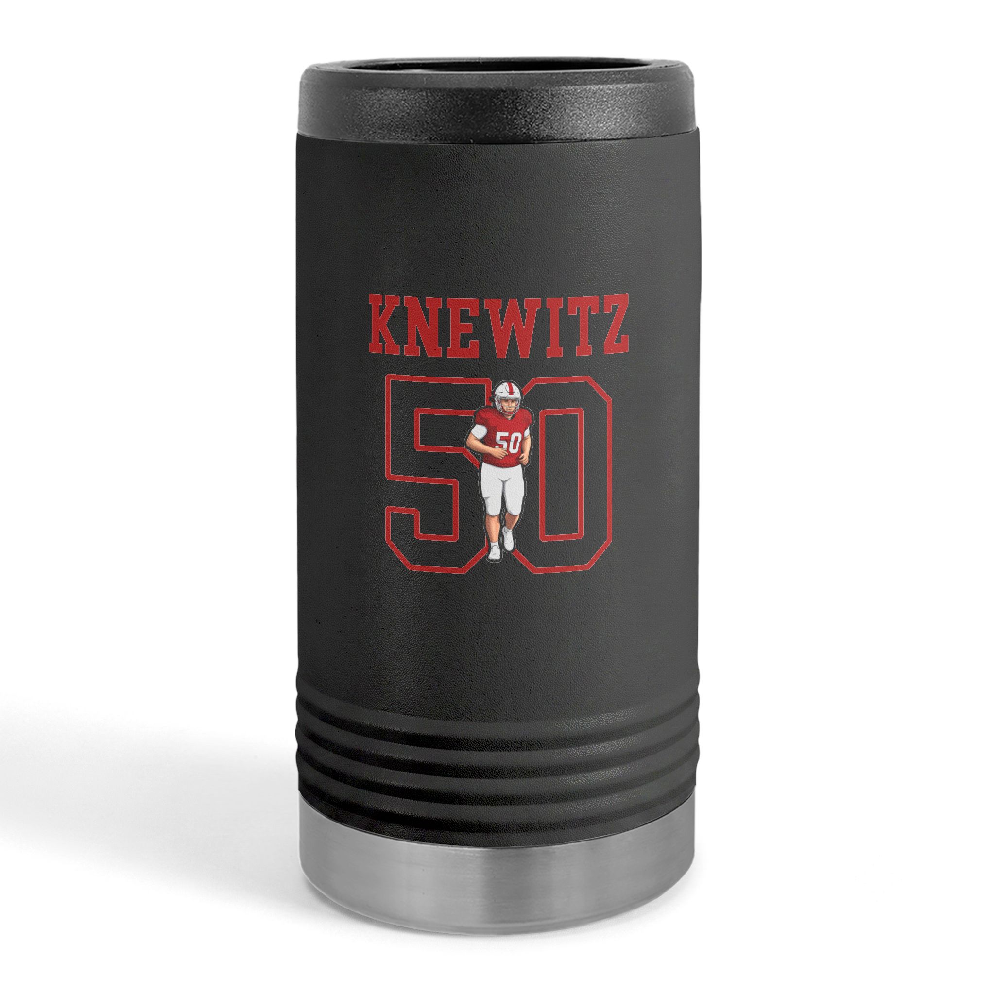 Slim Stainless Can Cooler — character_shirsey in Black