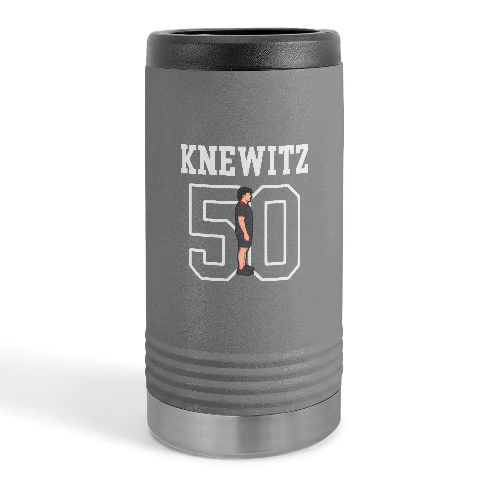Slim Stainless Can Cooler — character_shirsey in Grey