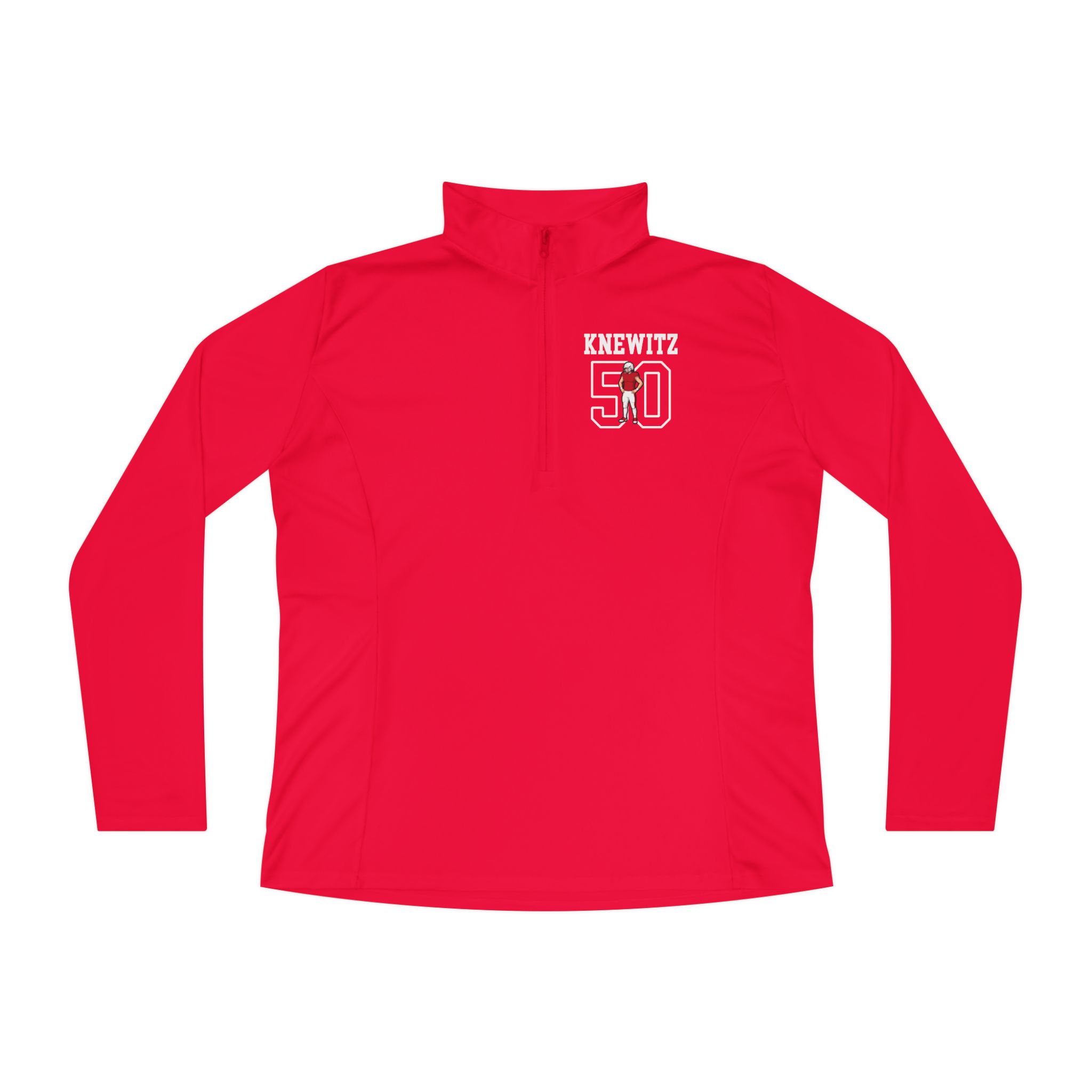 Women's Q-Zip Pullover — character_shirsey in Red