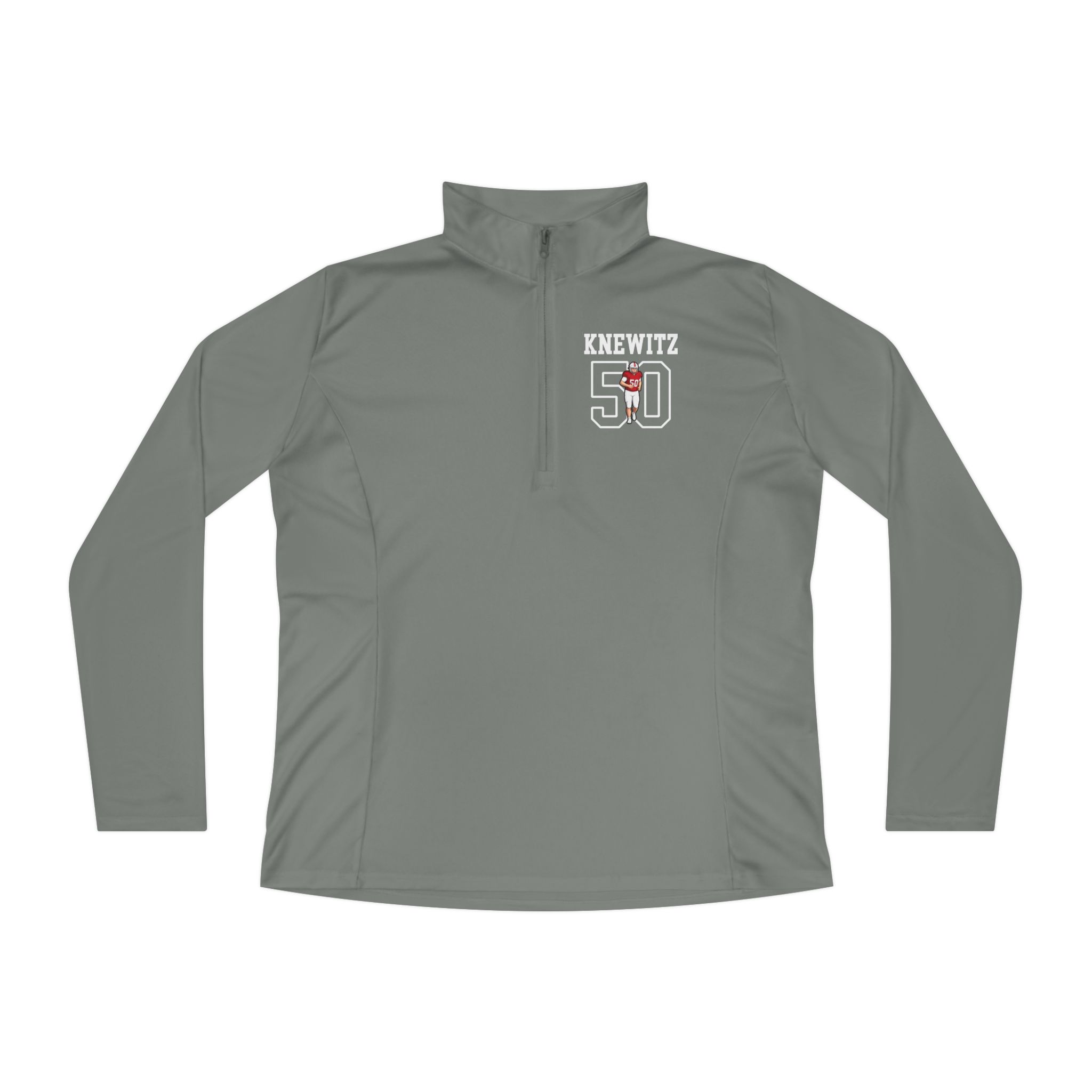 Women's Q-Zip Pullover — character_shirsey in Grey