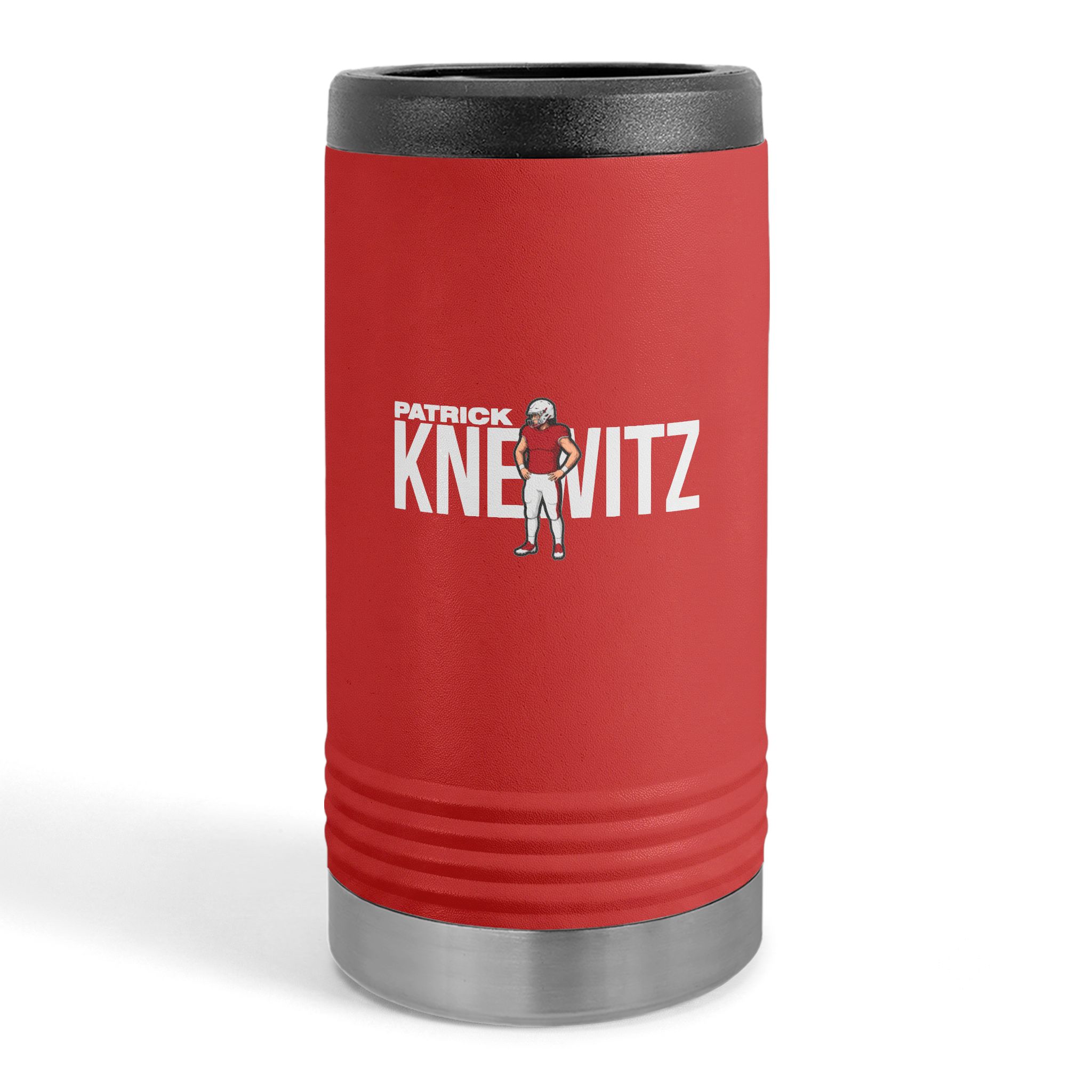 Slim Stainless Can Cooler — character_player_name in Red