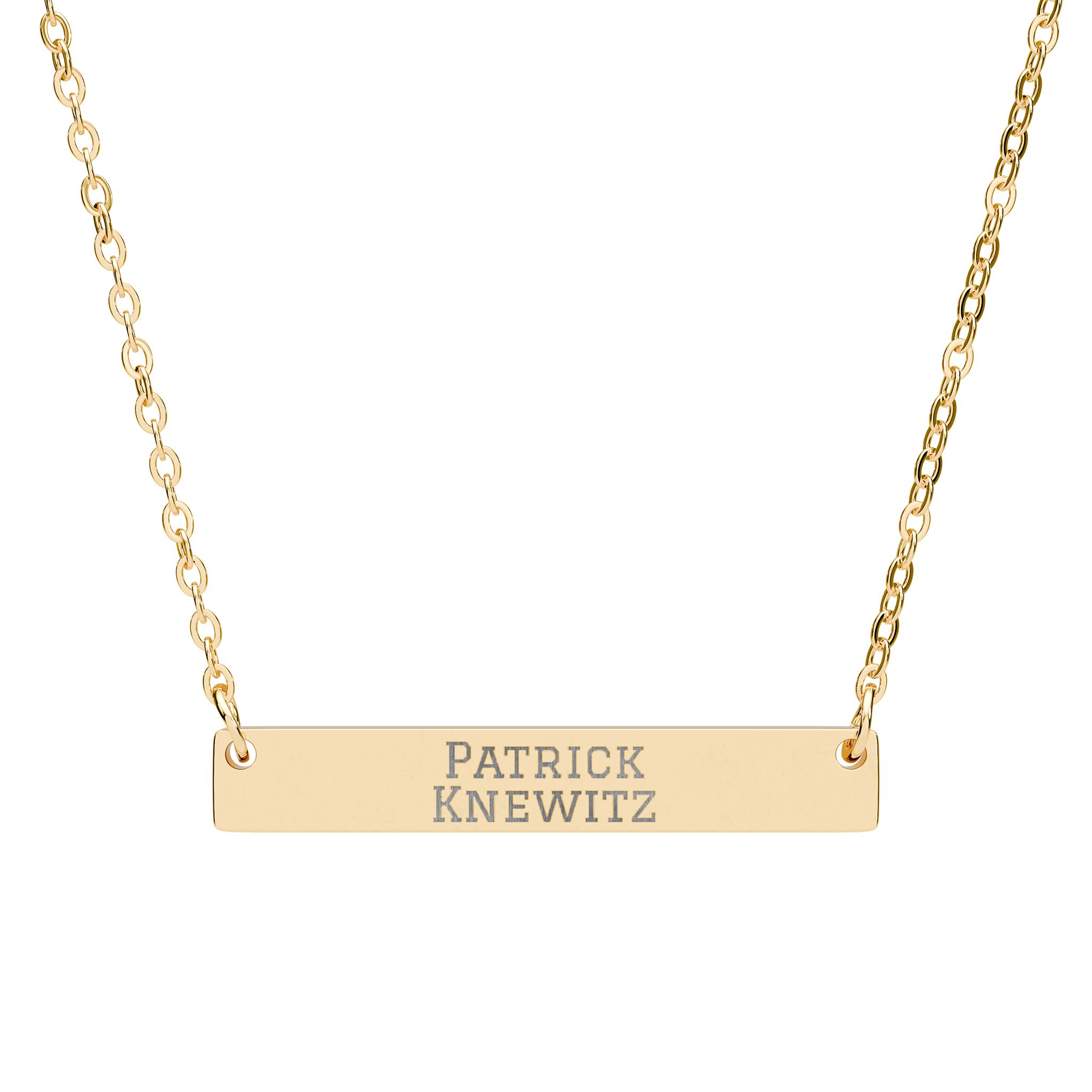 Engraved Bar Necklace — Classic in Gold