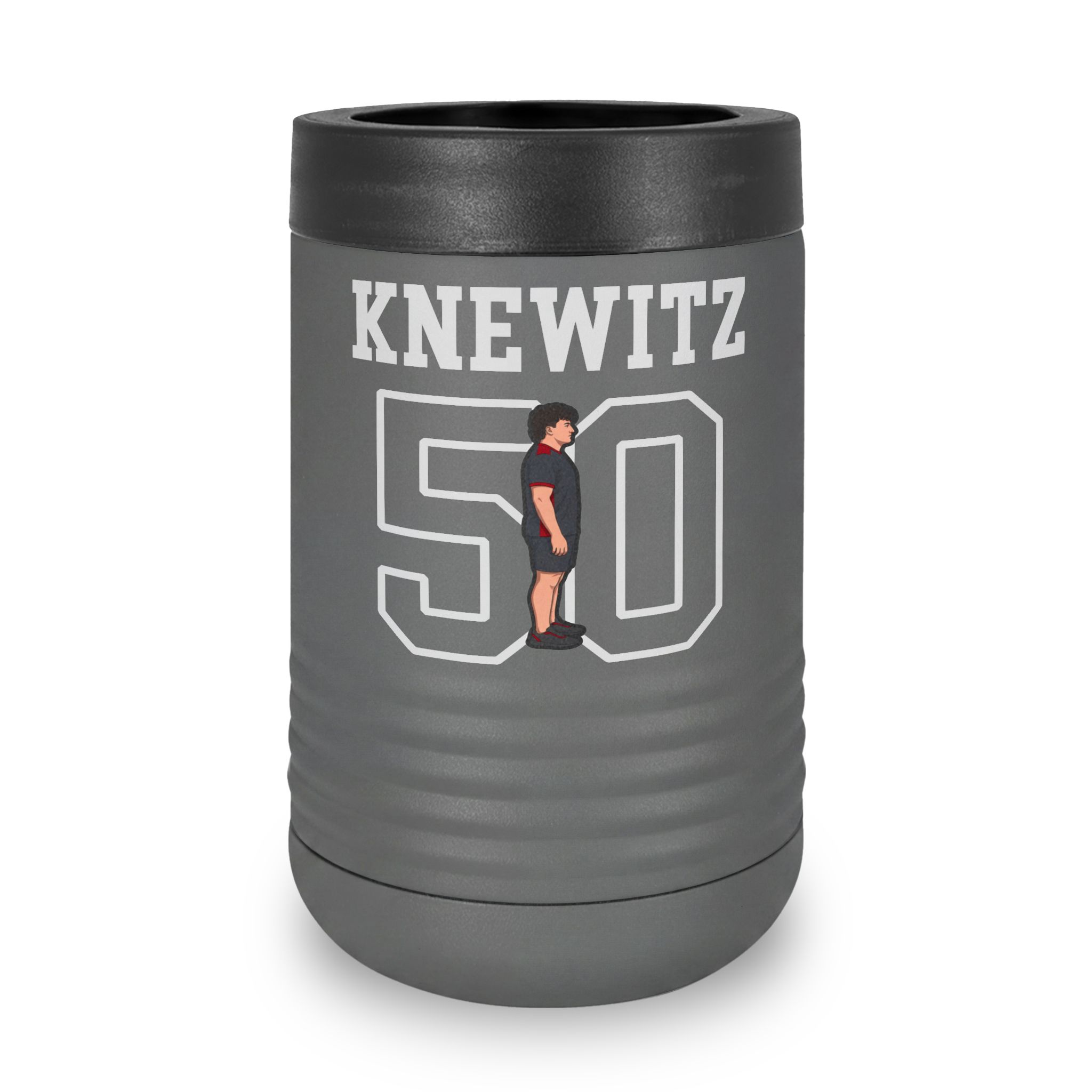 Stainless Can Cooler — character_shirsey in Grey
