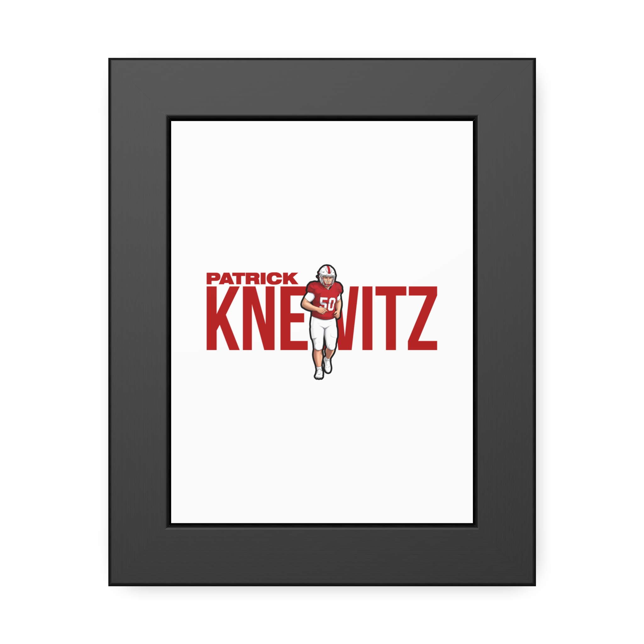 Framed Poster — character_player_name in Black