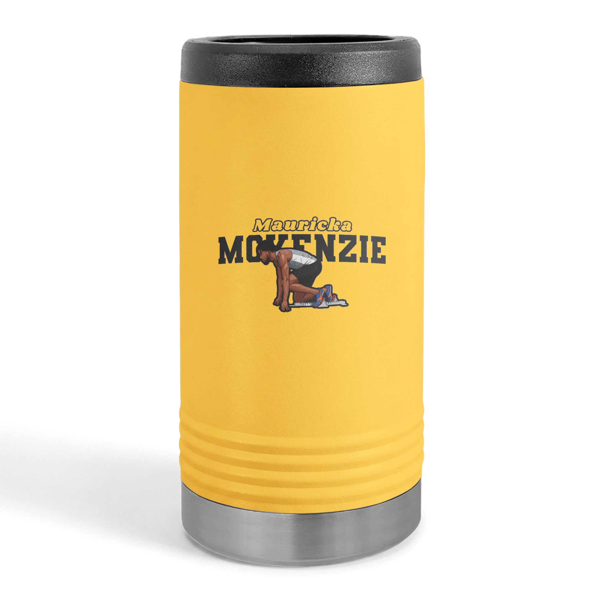 Slim Stainless Can Cooler — character_name_arch in Yellow