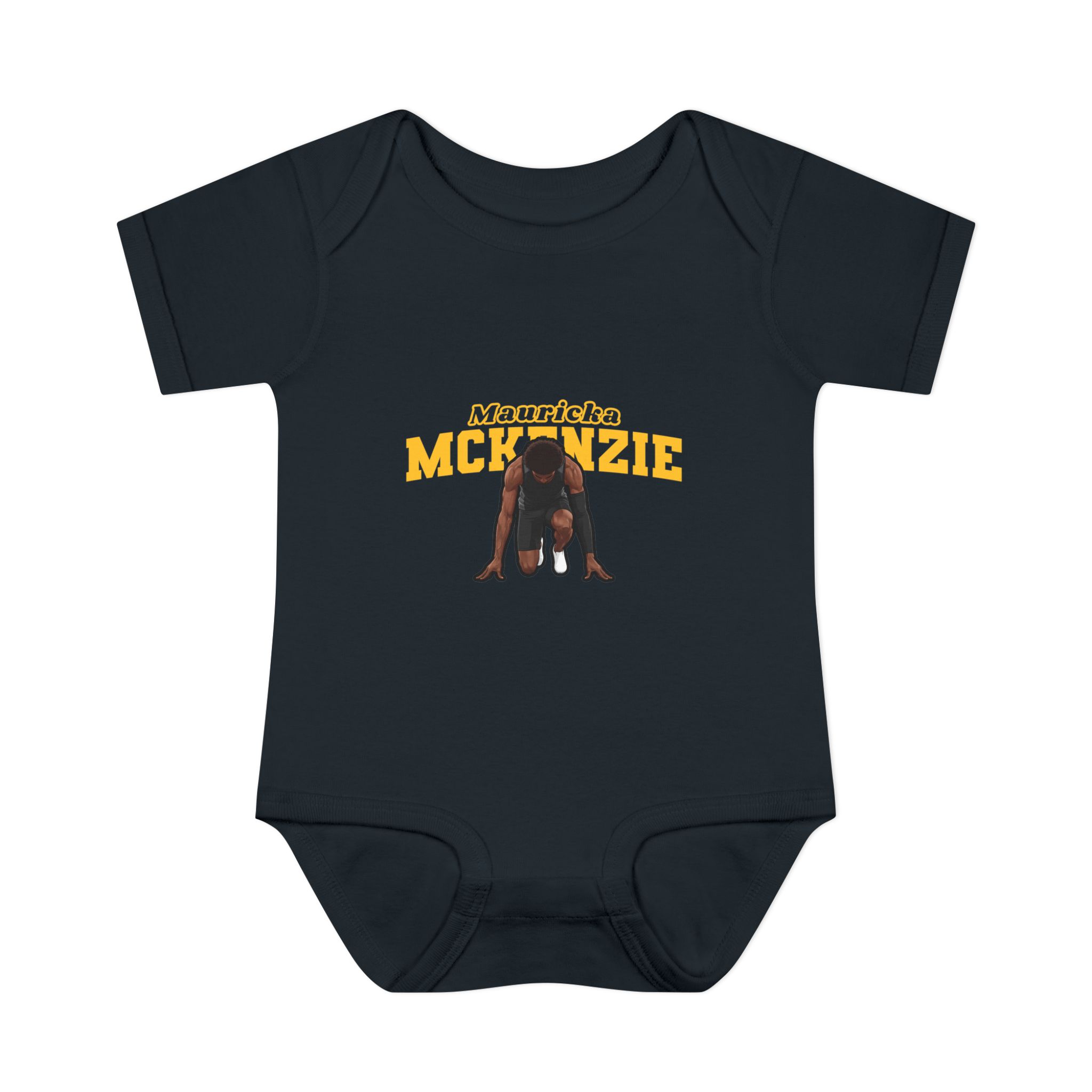 Baby Onesie — character_name_arch in Black