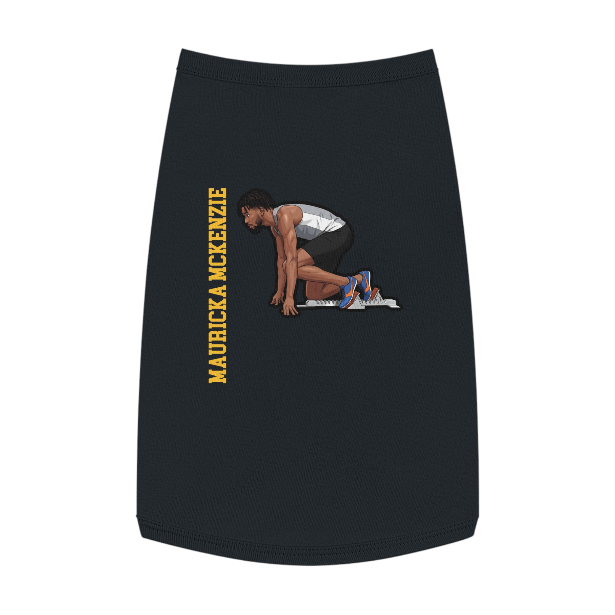 Pet Tank Top — character_name_vertical in Black
