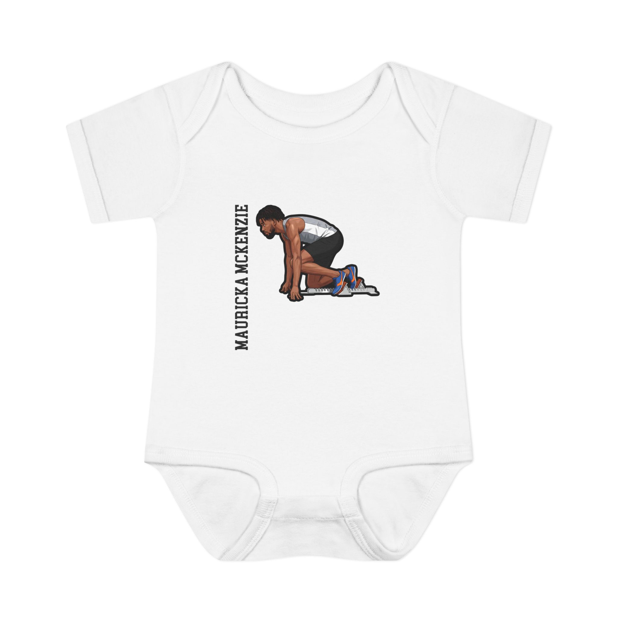 Baby Onesie — character_name_vertical in White