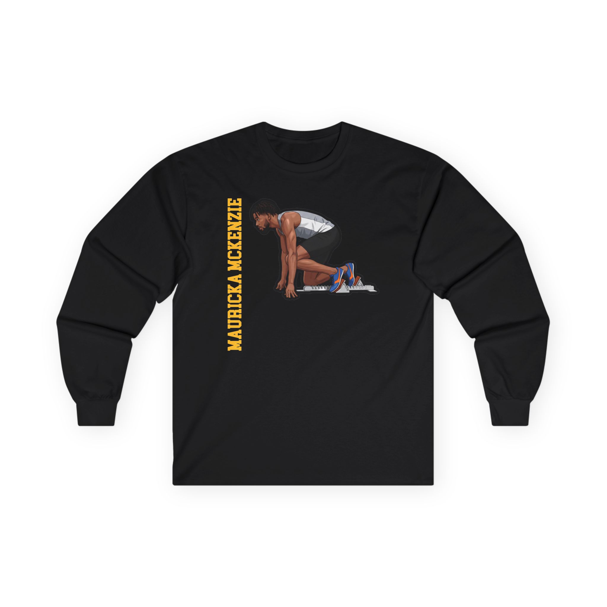 Long Sleeve Tee — character_name_vertical in Black