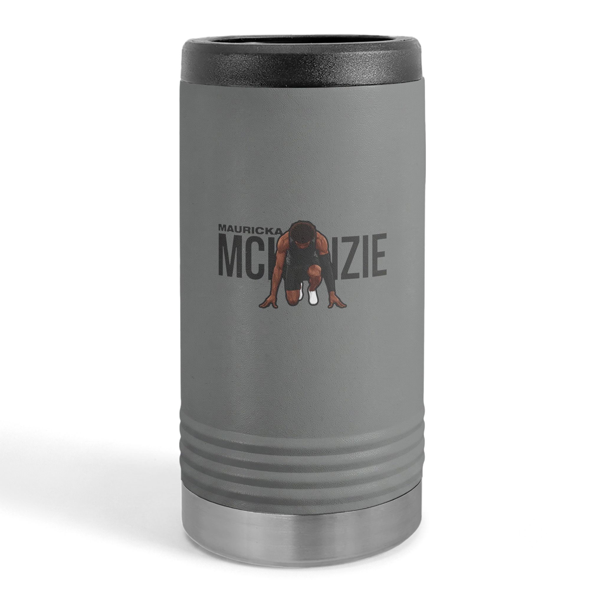 Slim Stainless Can Cooler — character_player_name in Grey