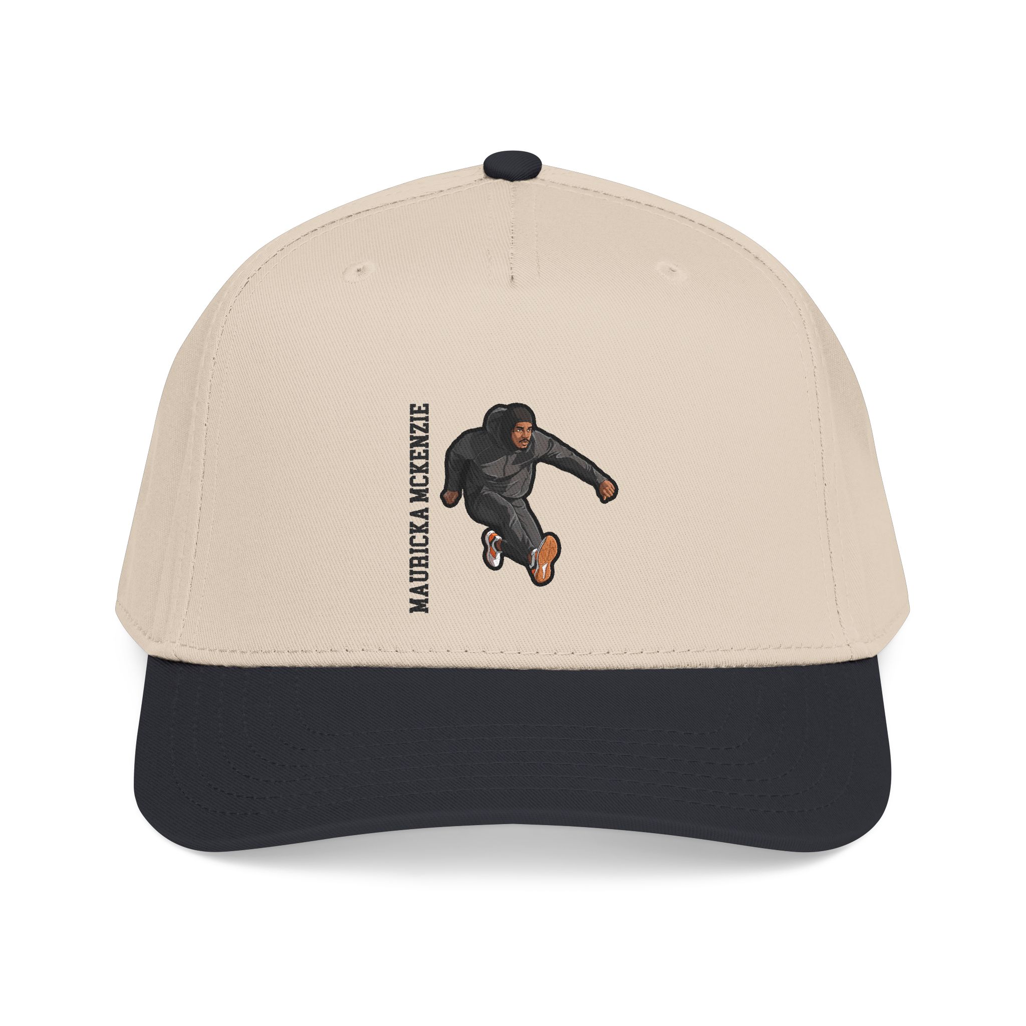Baseball Cap — character_name_vertical in Black / Natural