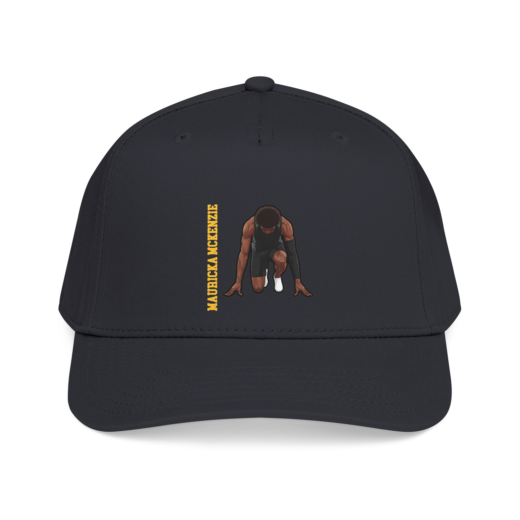 Baseball Cap — character_name_vertical in Black