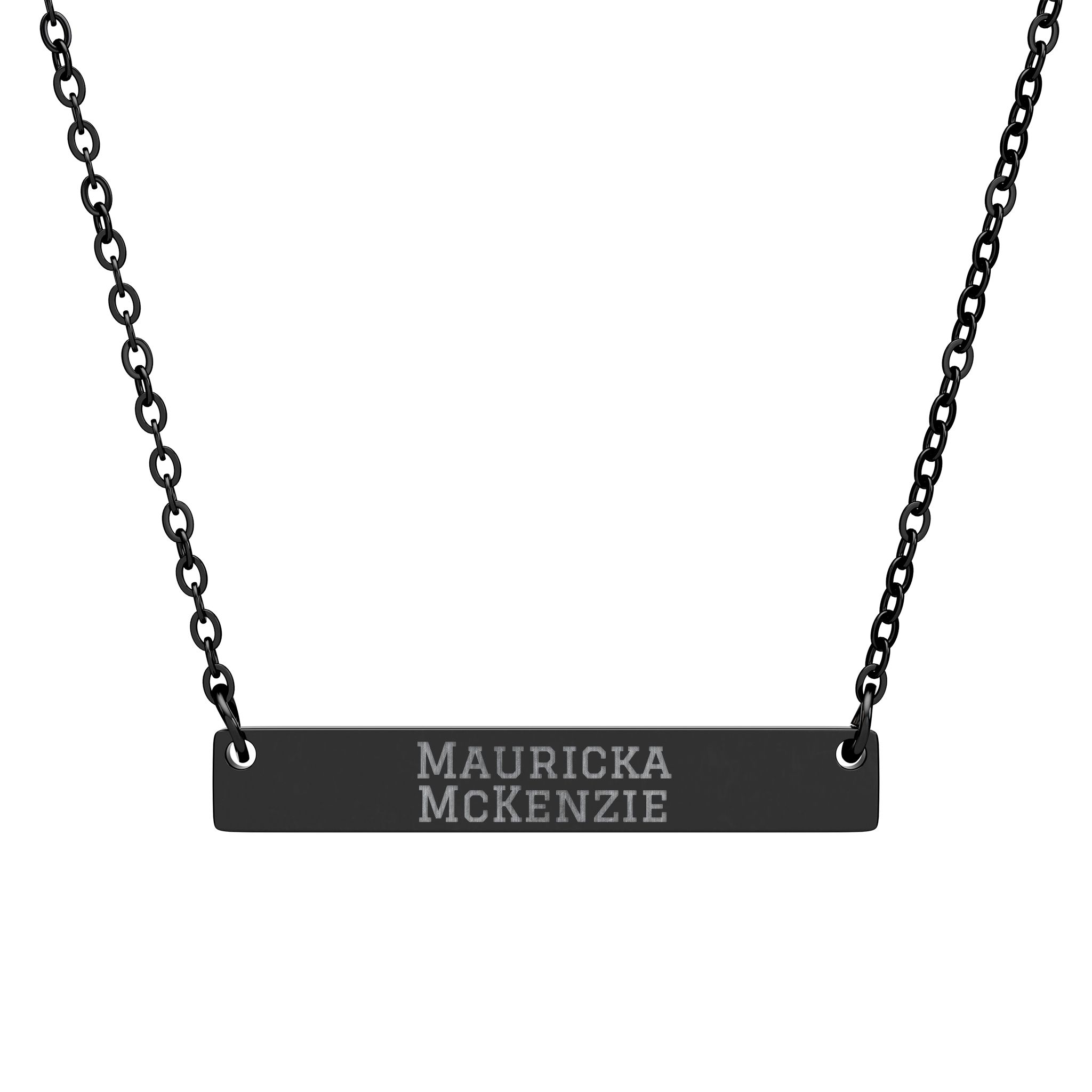 Engraved Bar Necklace — Classic in Black