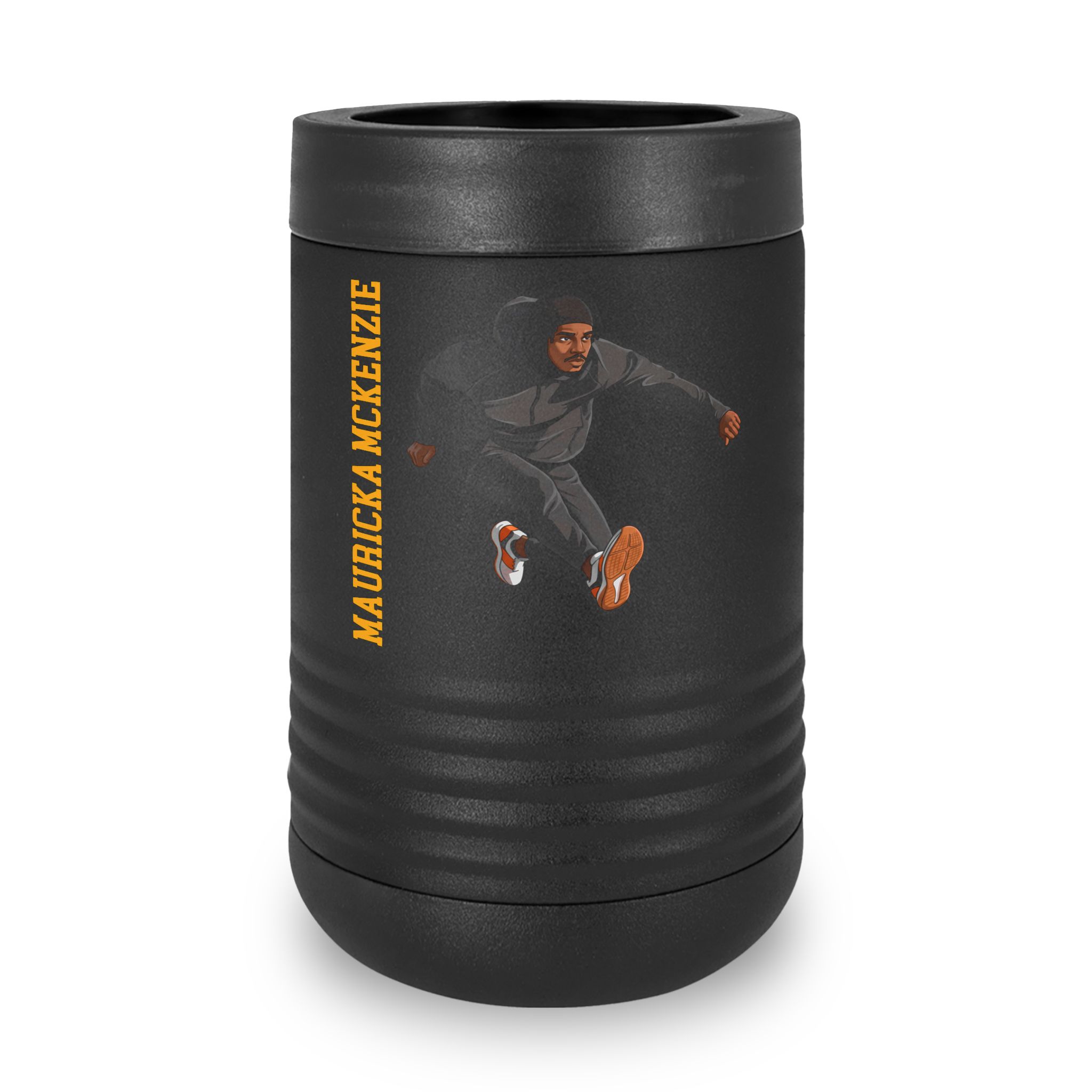 Stainless Can Cooler — character_name_vertical in Black