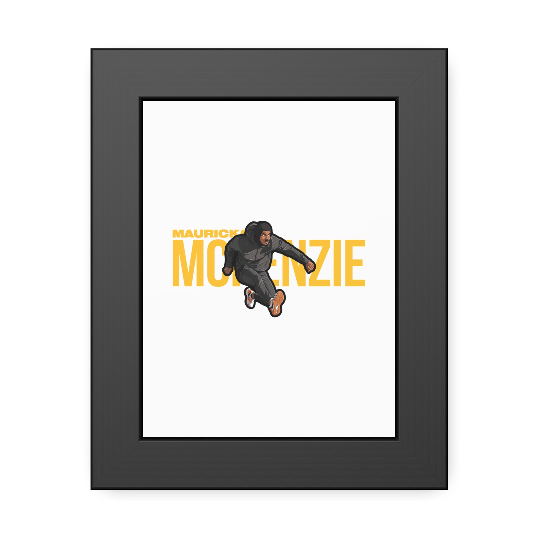 Framed Poster — character_player_name in Black