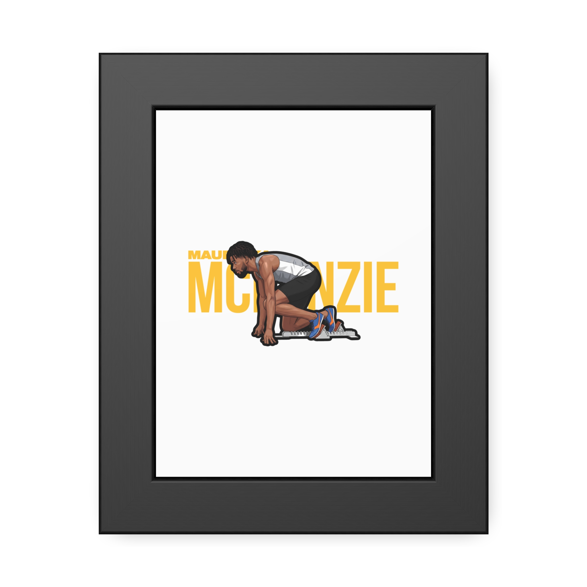 Framed Poster — character_player_name in Black