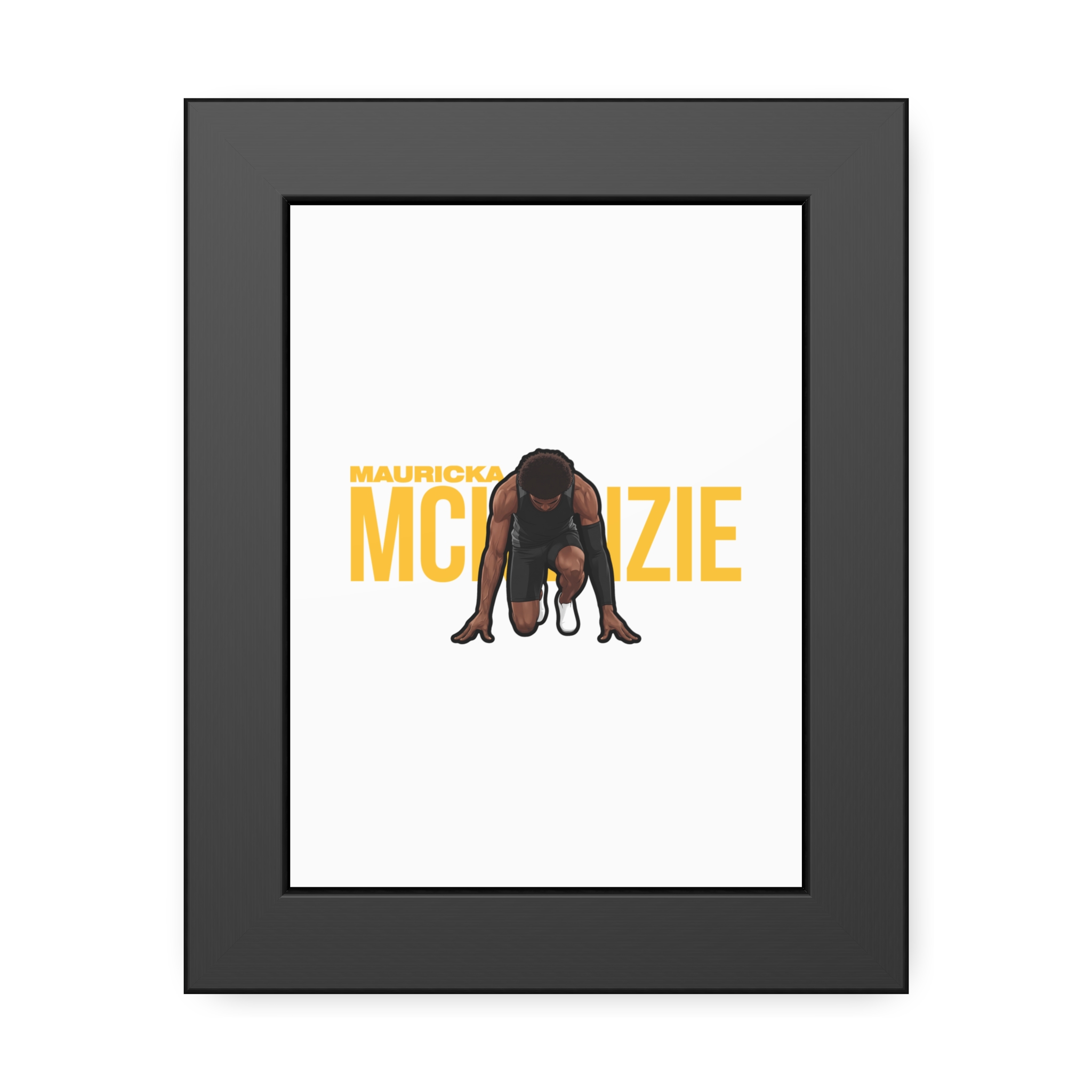 Framed Poster — character_player_name in Black