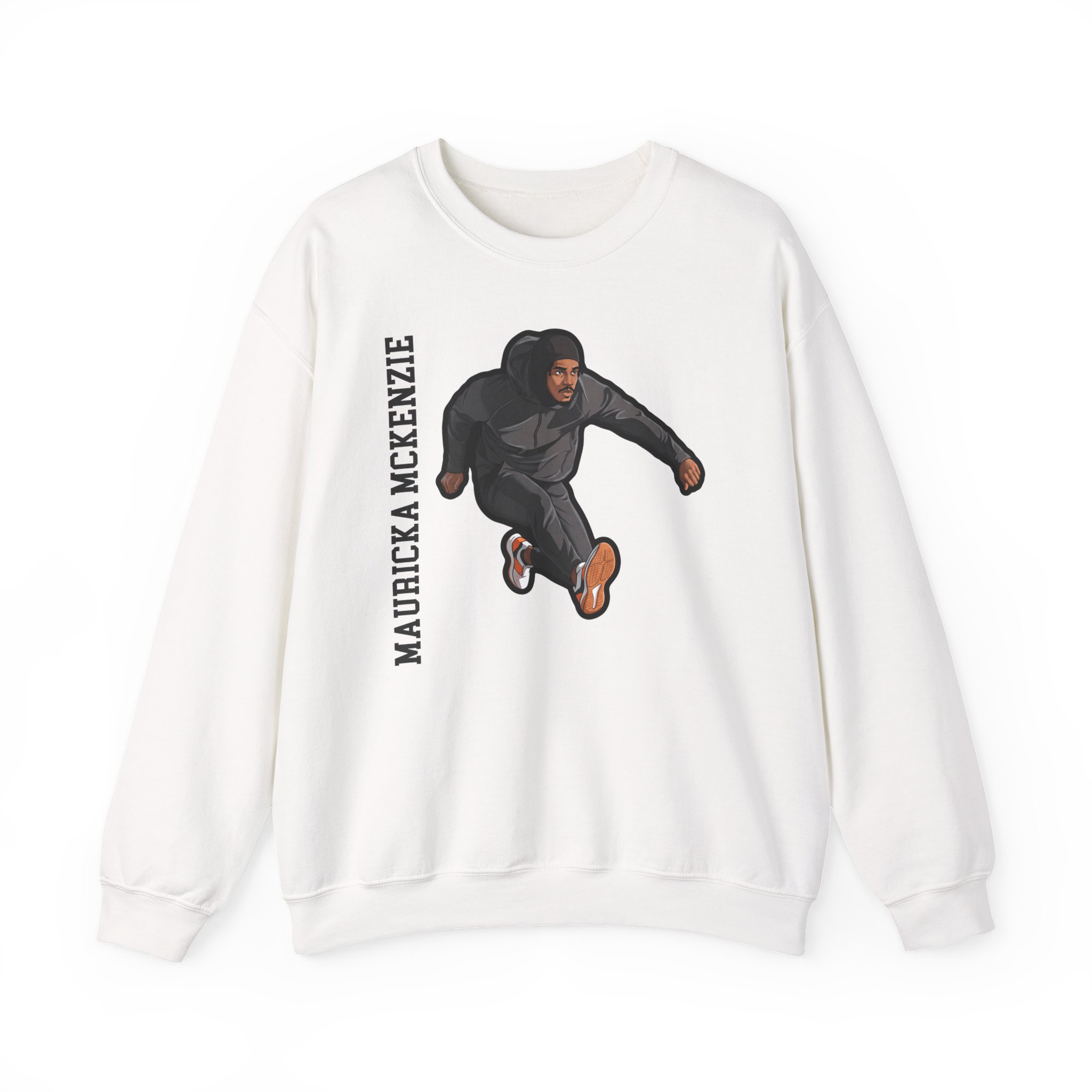 Crewneck Sweatshirt — character_name_vertical in White