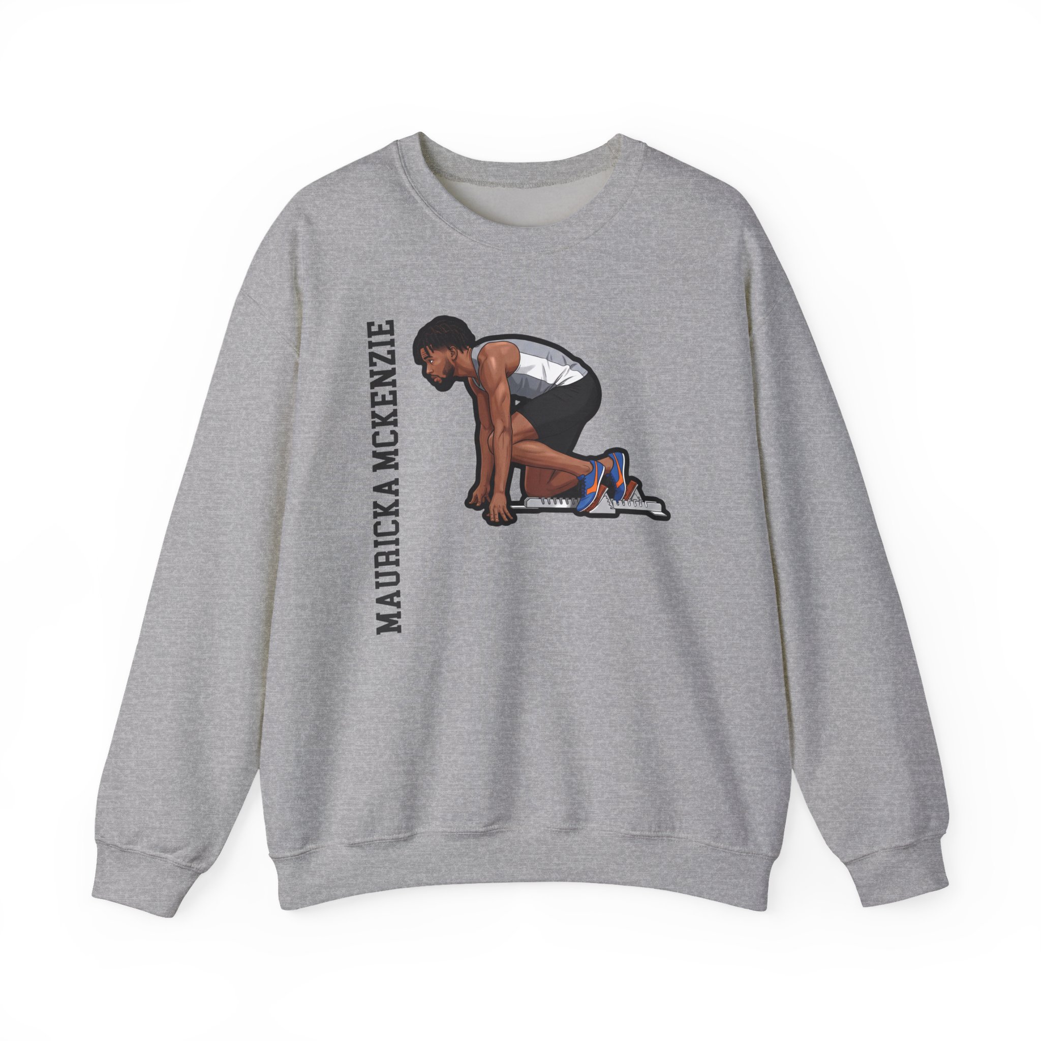 Crewneck Sweatshirt — character_name_vertical in Grey