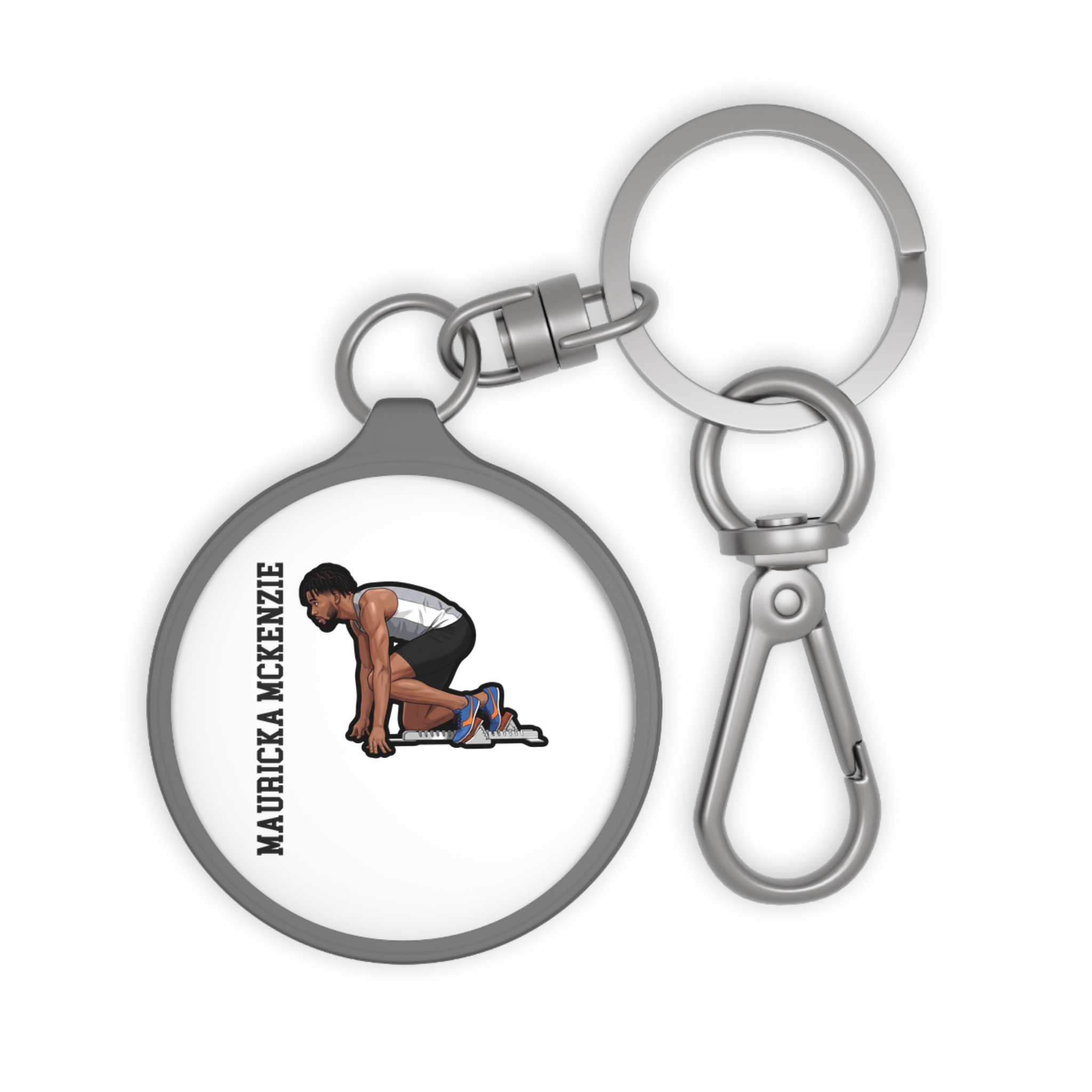 Keychain — character_name_vertical in Grey