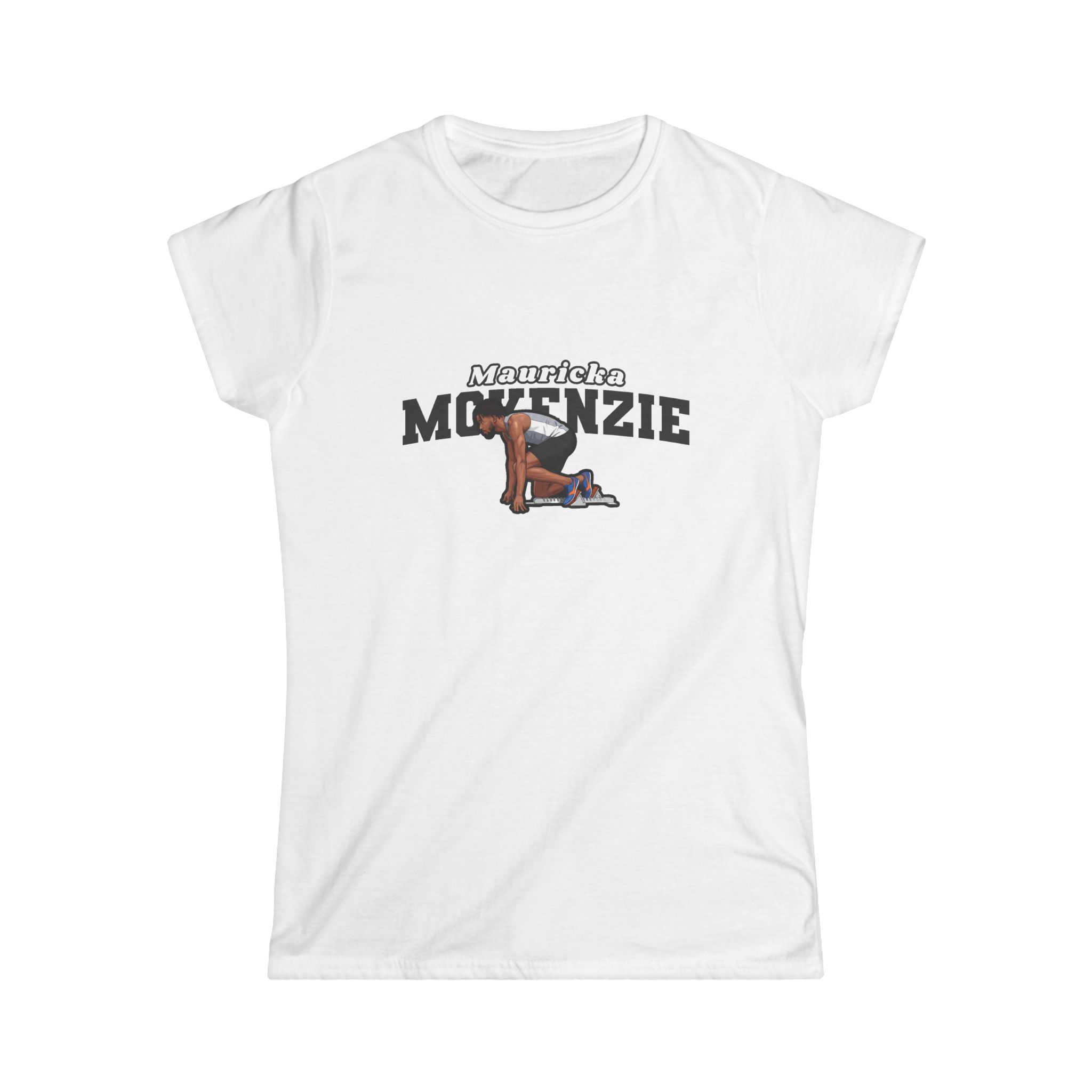 Women's Softstyle Tee — character_name_arch in White