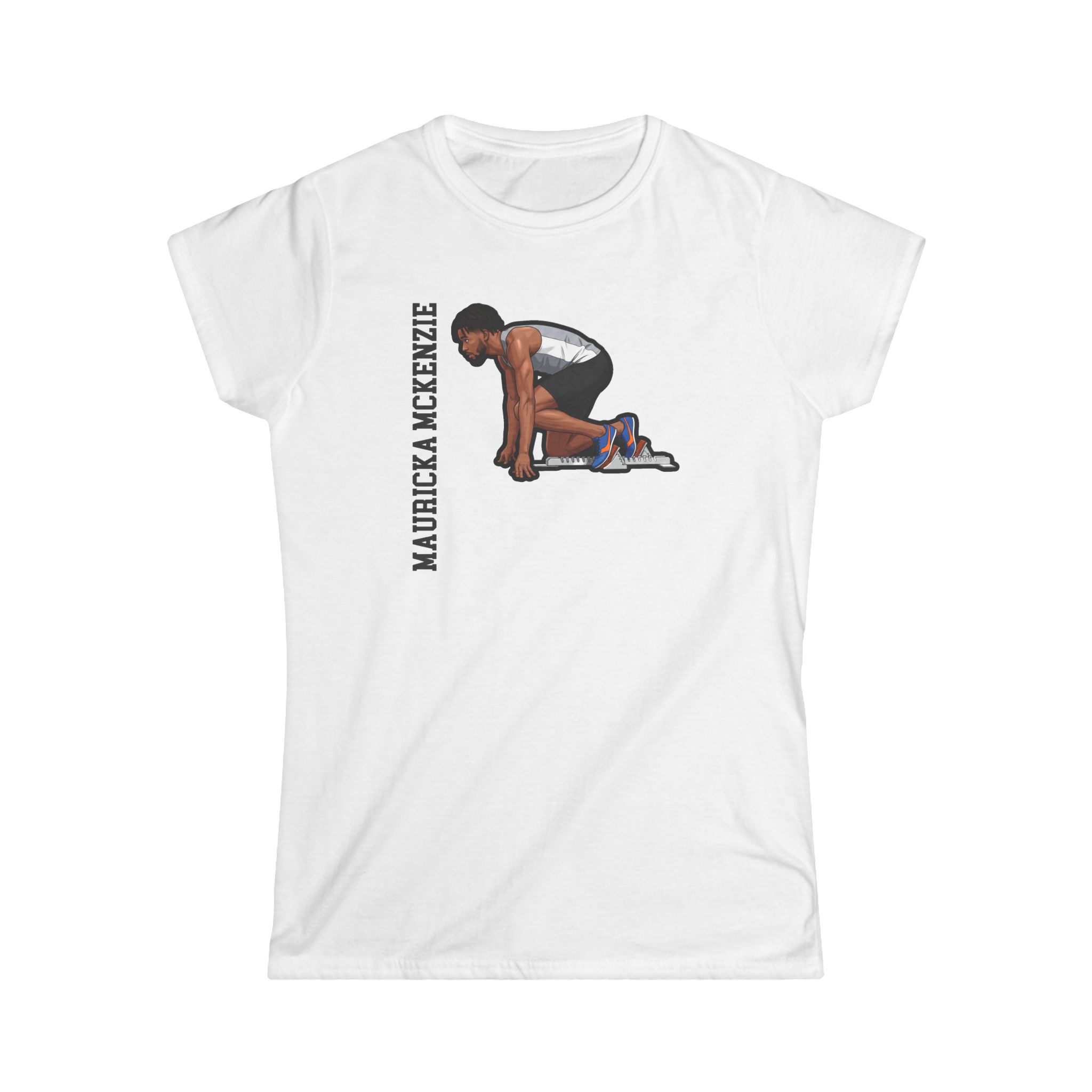 Women's Softstyle Tee — character_name_vertical in White