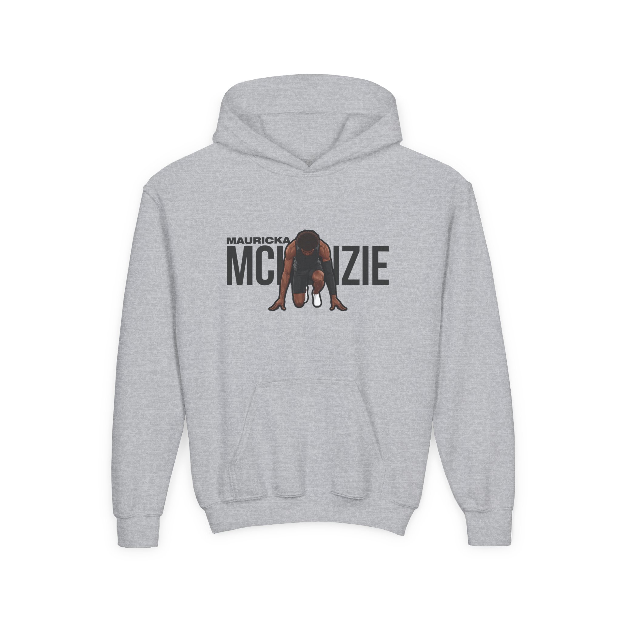 Youth Hoodie — character_player_name in Grey