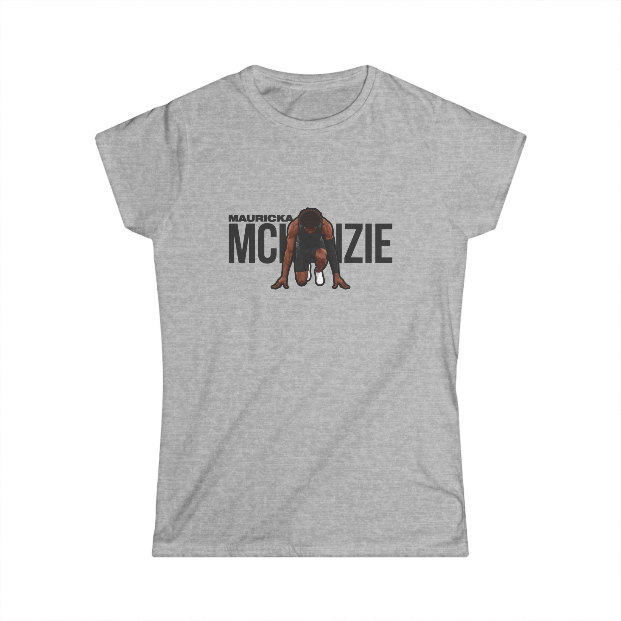 Women's Softstyle Tee — character_player_name in Grey