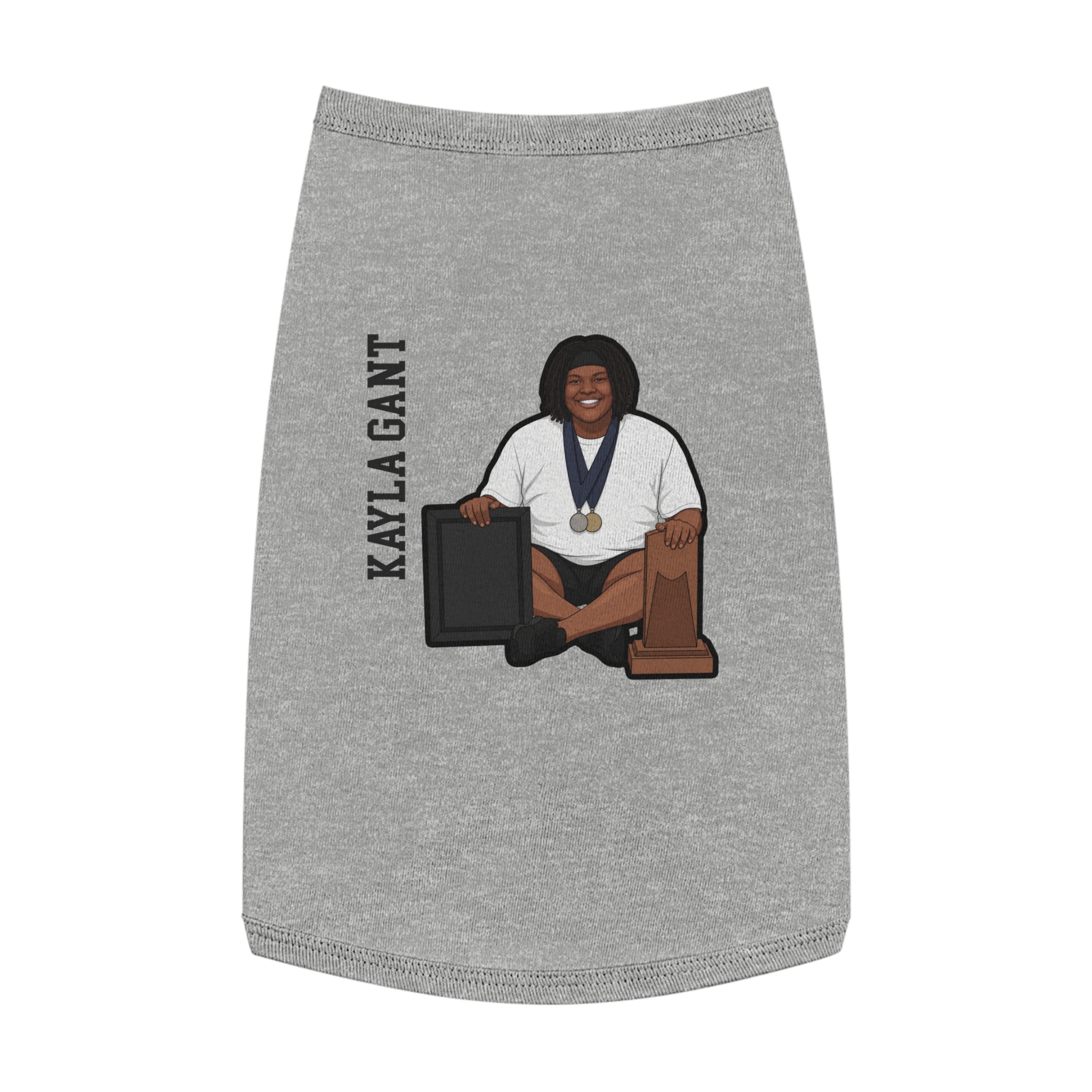 Pet Tank Top — character_name_vertical in White