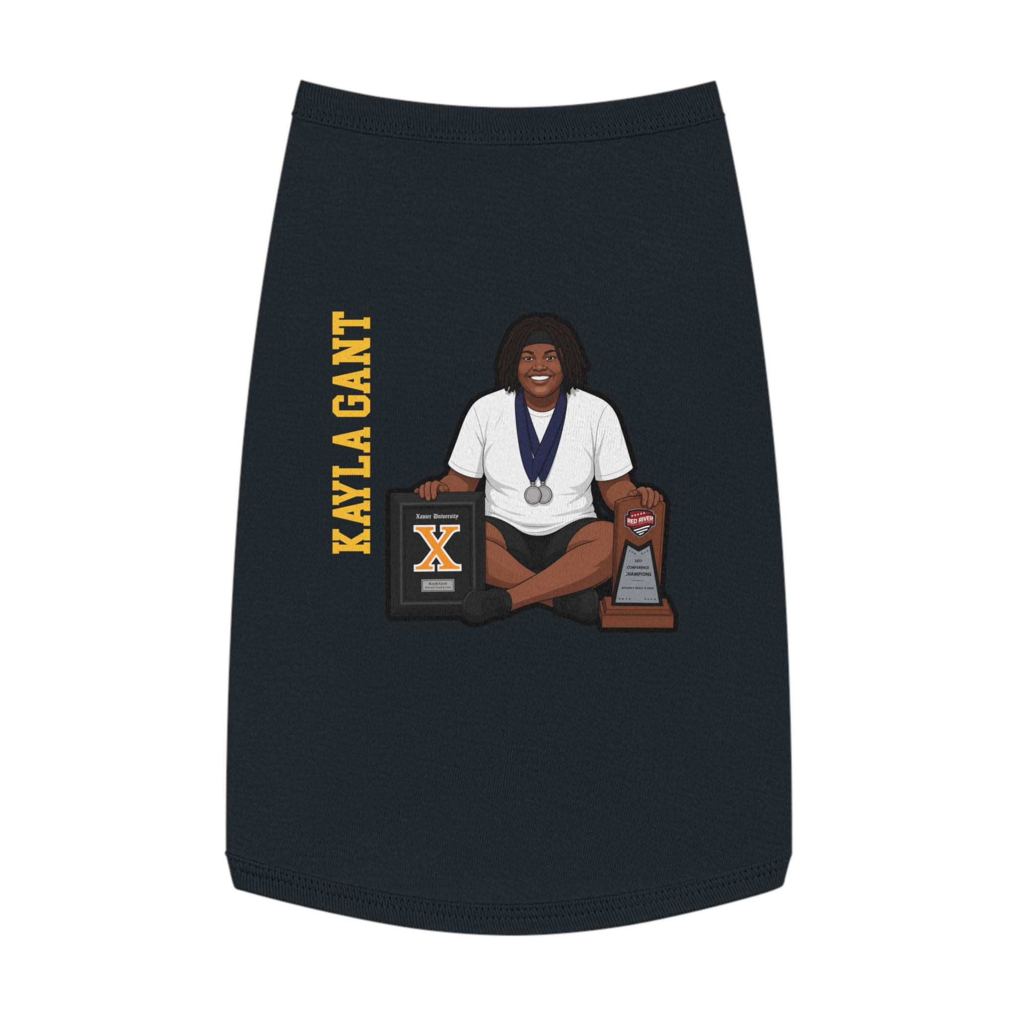Pet Tank Top — character_name_vertical in Black