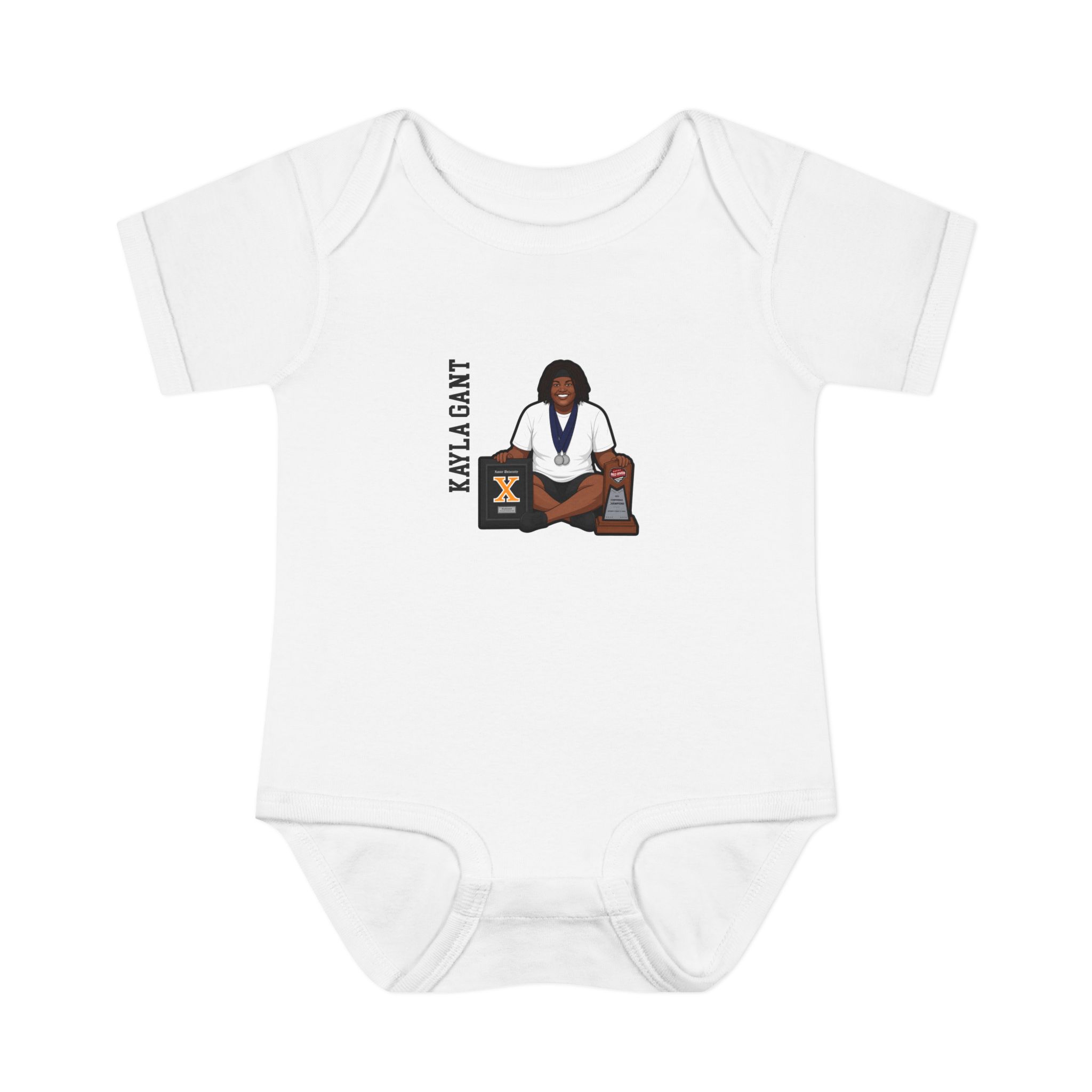 Baby Onesie — character_name_vertical in White