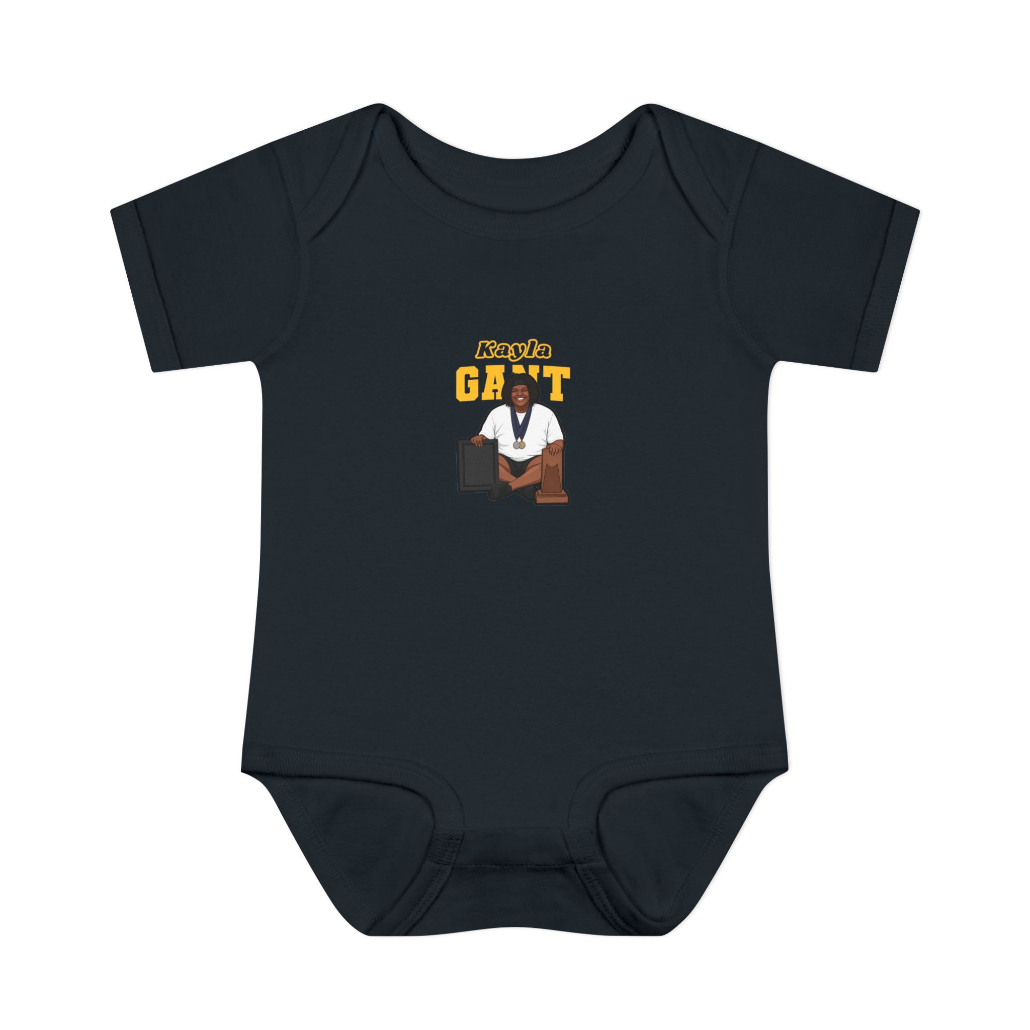 Baby Onesie — character_name_arch in Black