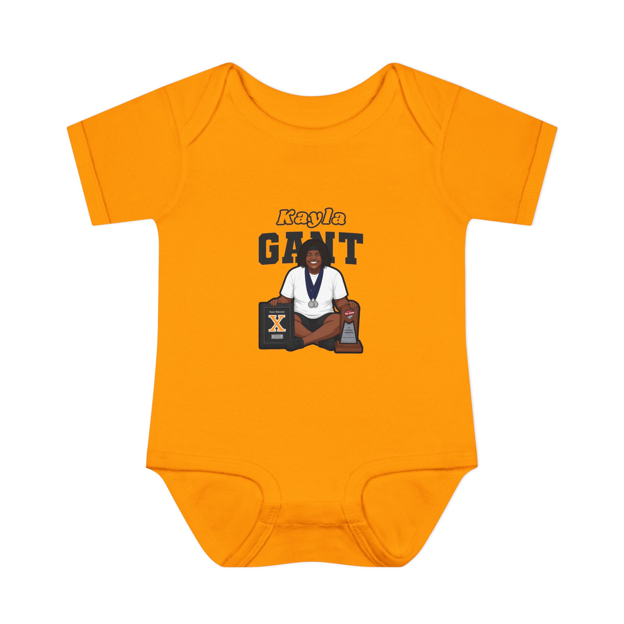 Baby Onesie — character_name_arch in Gold