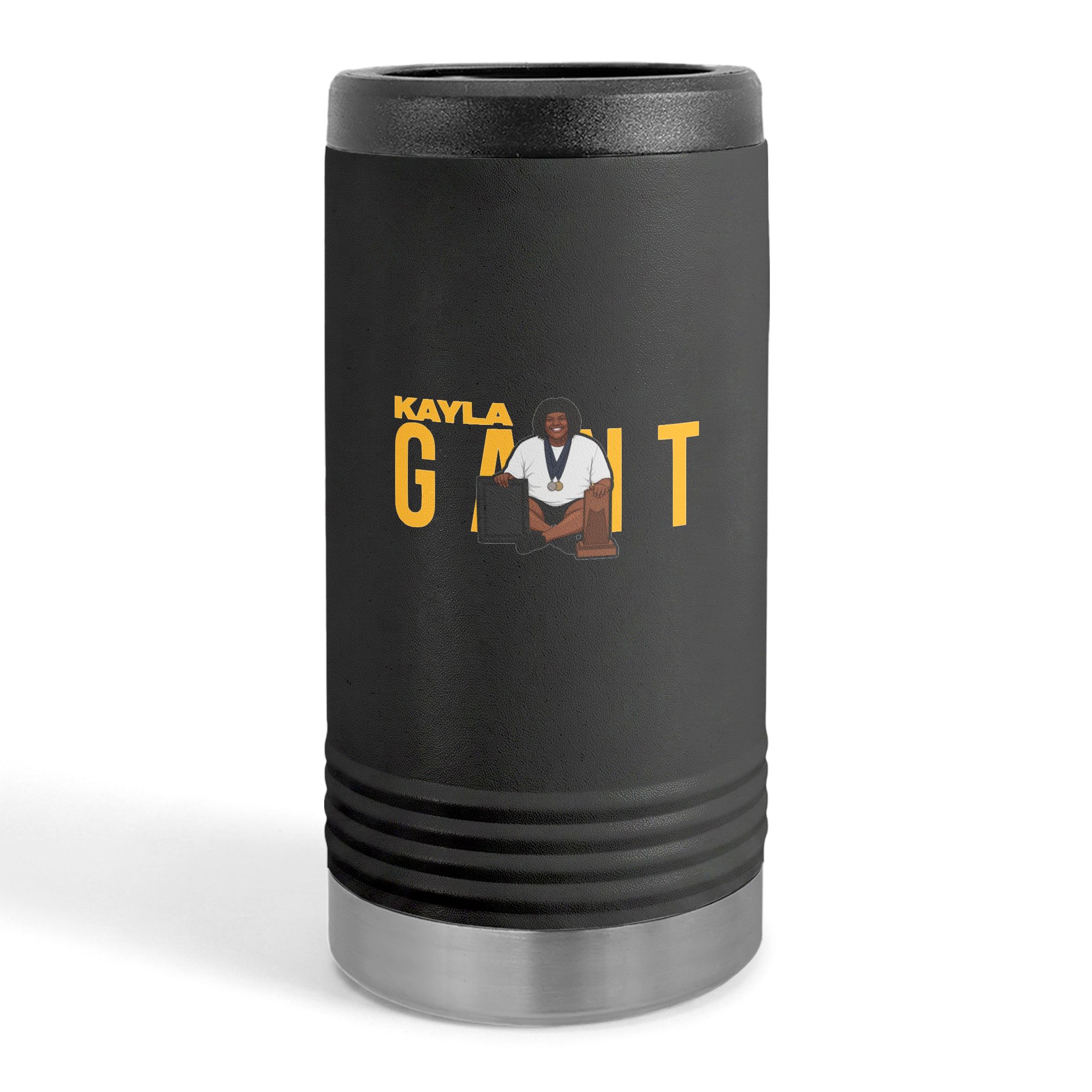 Slim Stainless Can Cooler — character_player_name in Black
