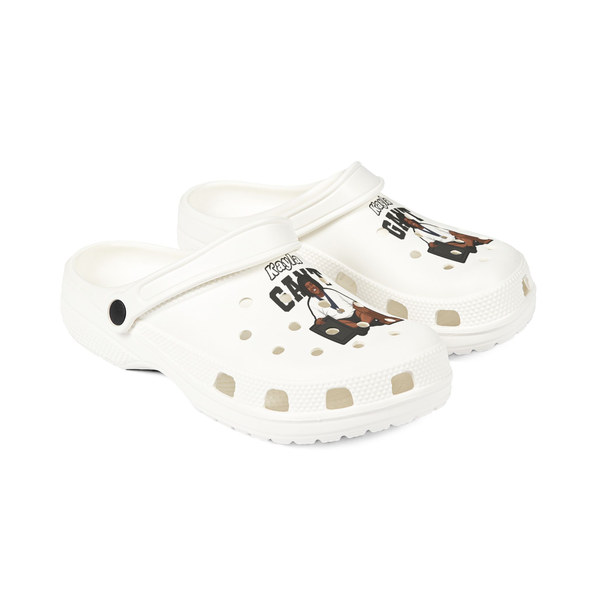 Rubber Clogs — character_name_arch in White