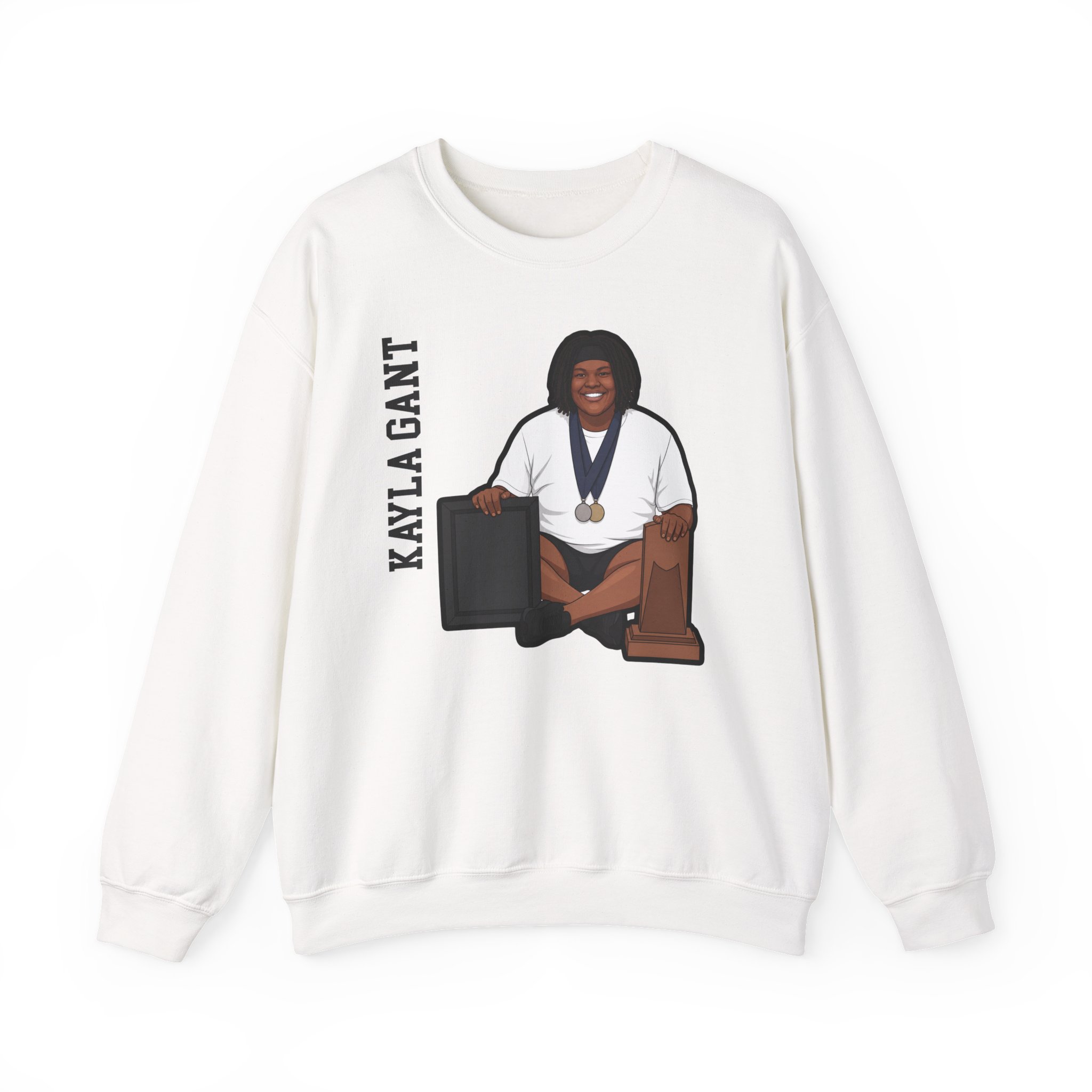 Crewneck Sweatshirt — character_name_vertical in White