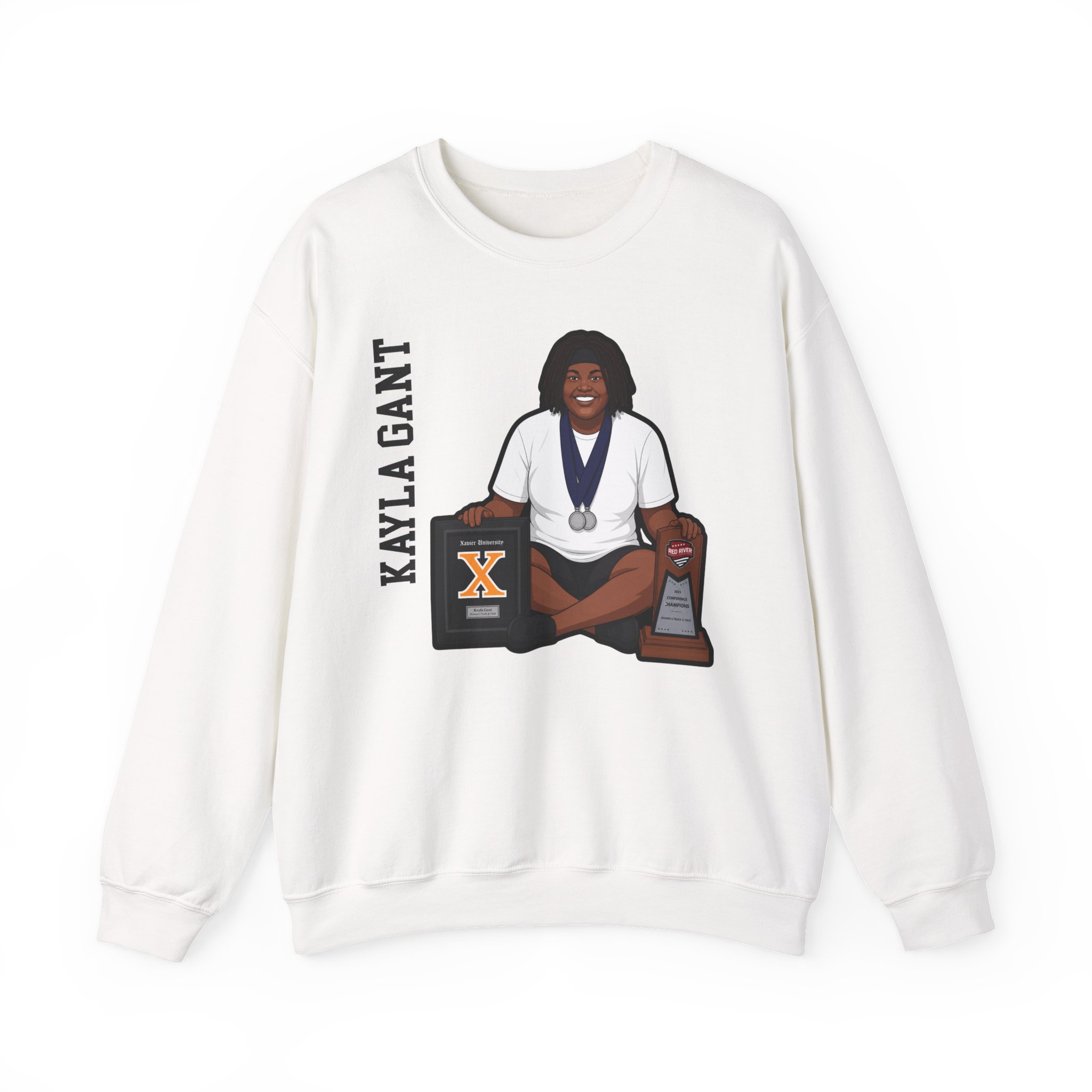 Crewneck Sweatshirt — character_name_vertical in White