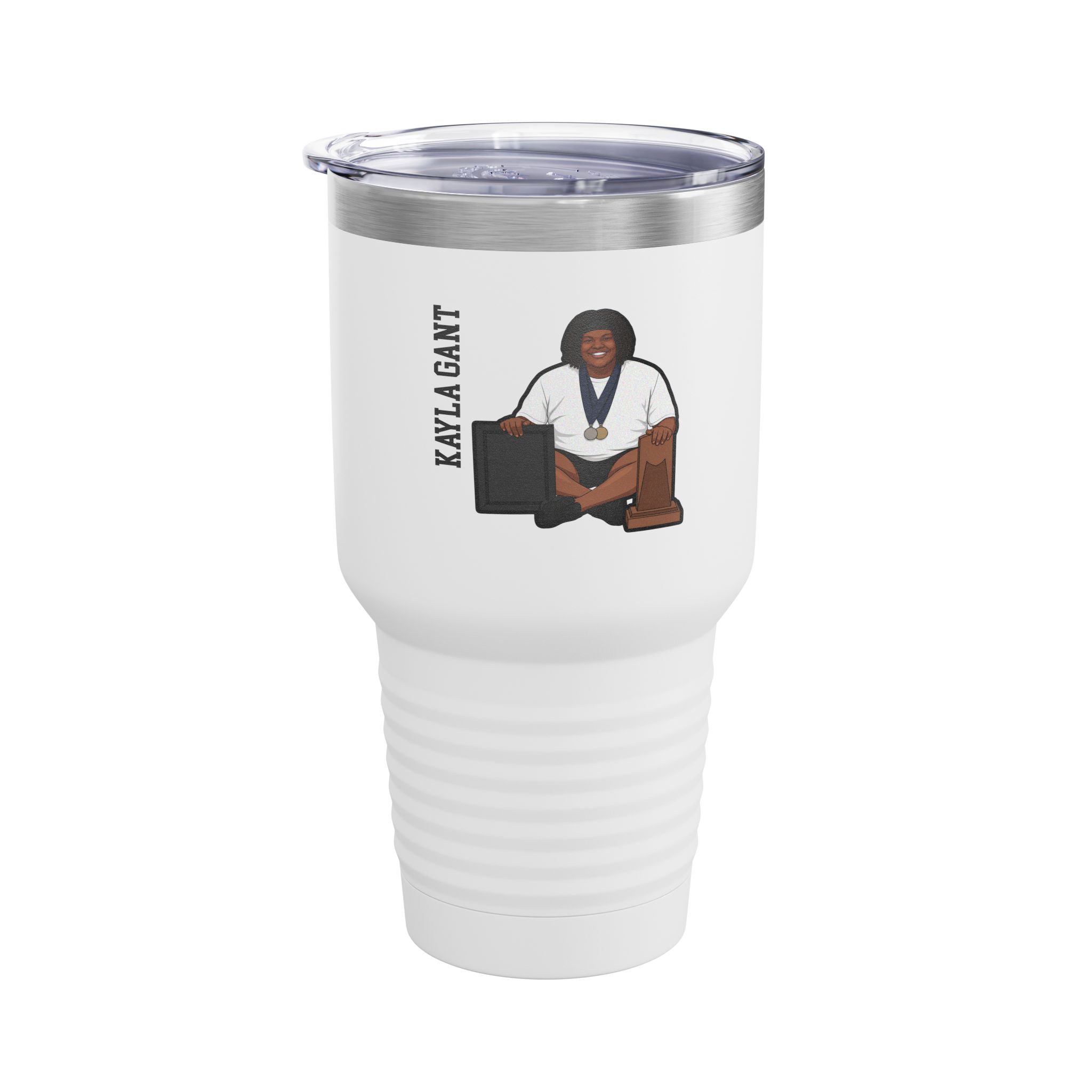 30oz Tumbler — character_name_vertical in White
