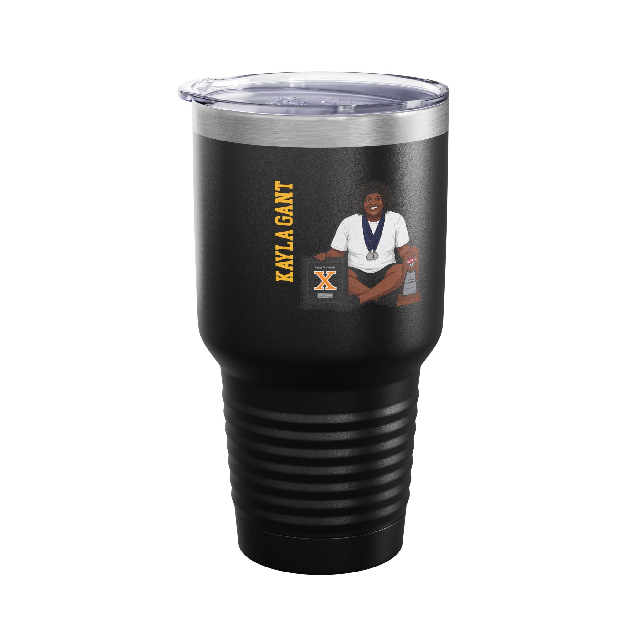 30oz Tumbler — character_name_vertical in Black