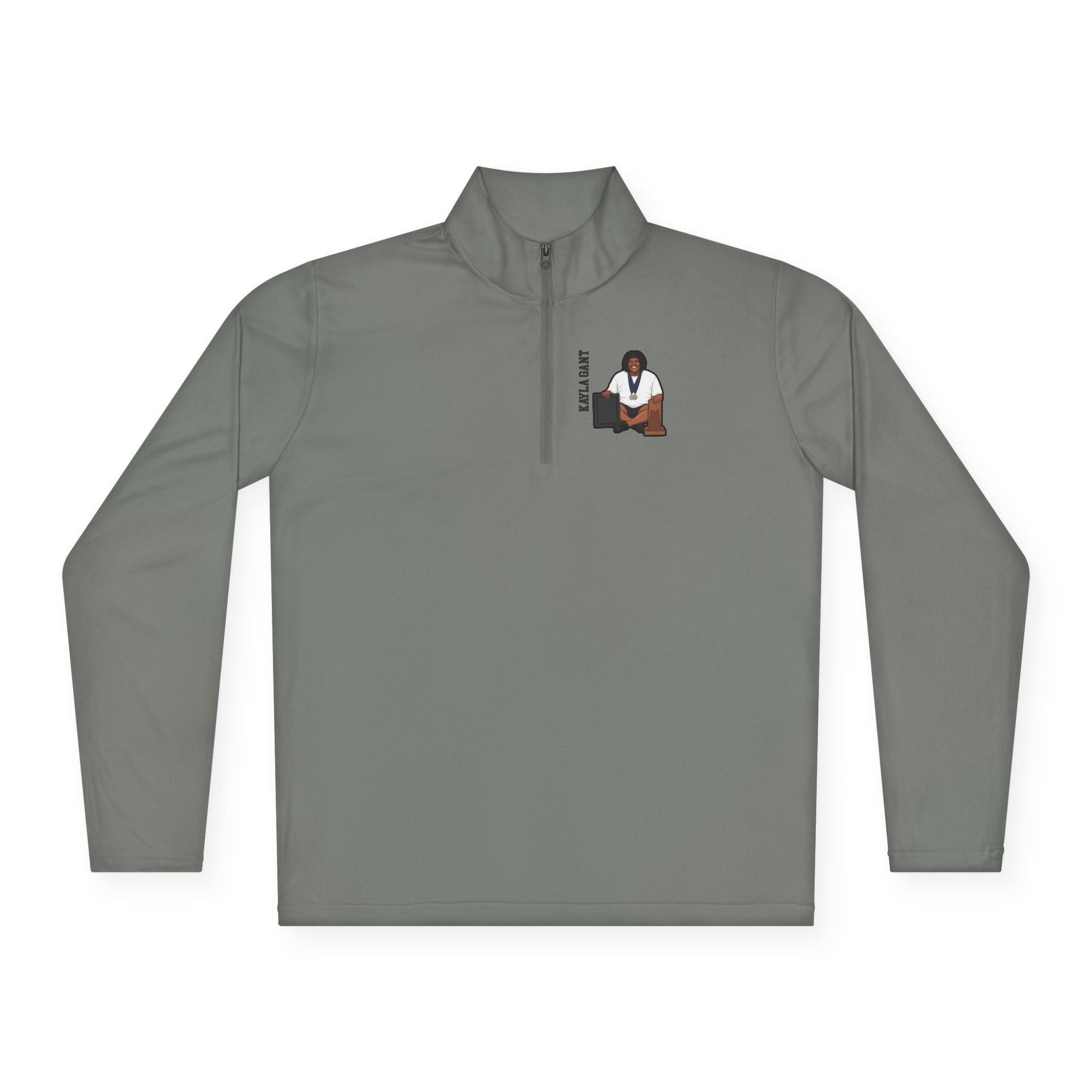 Q-Zip Pullover — character_name_vertical in Grey