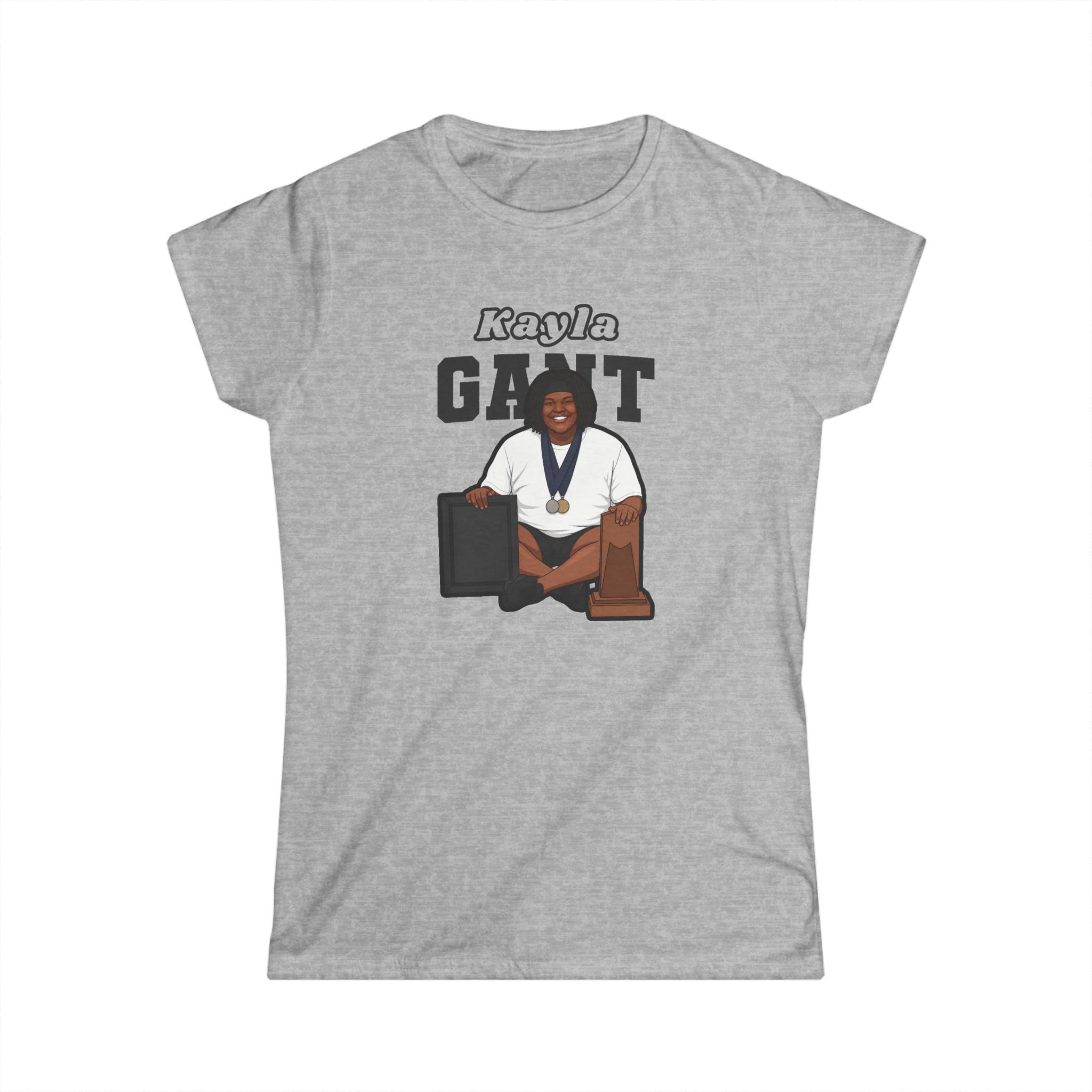 Women's Softstyle Tee — character_name_arch in Grey