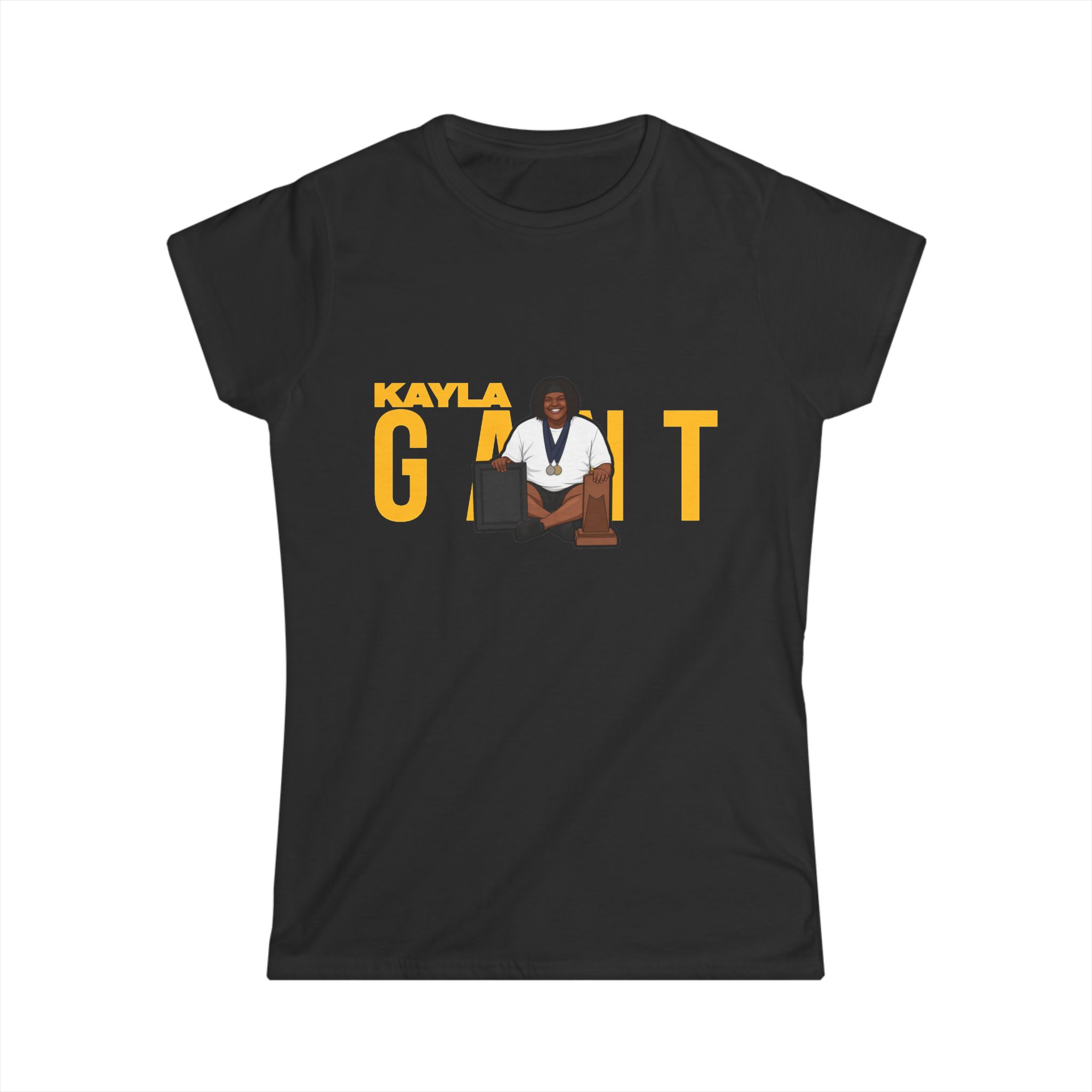 Women's Softstyle Tee — character_player_name in Black