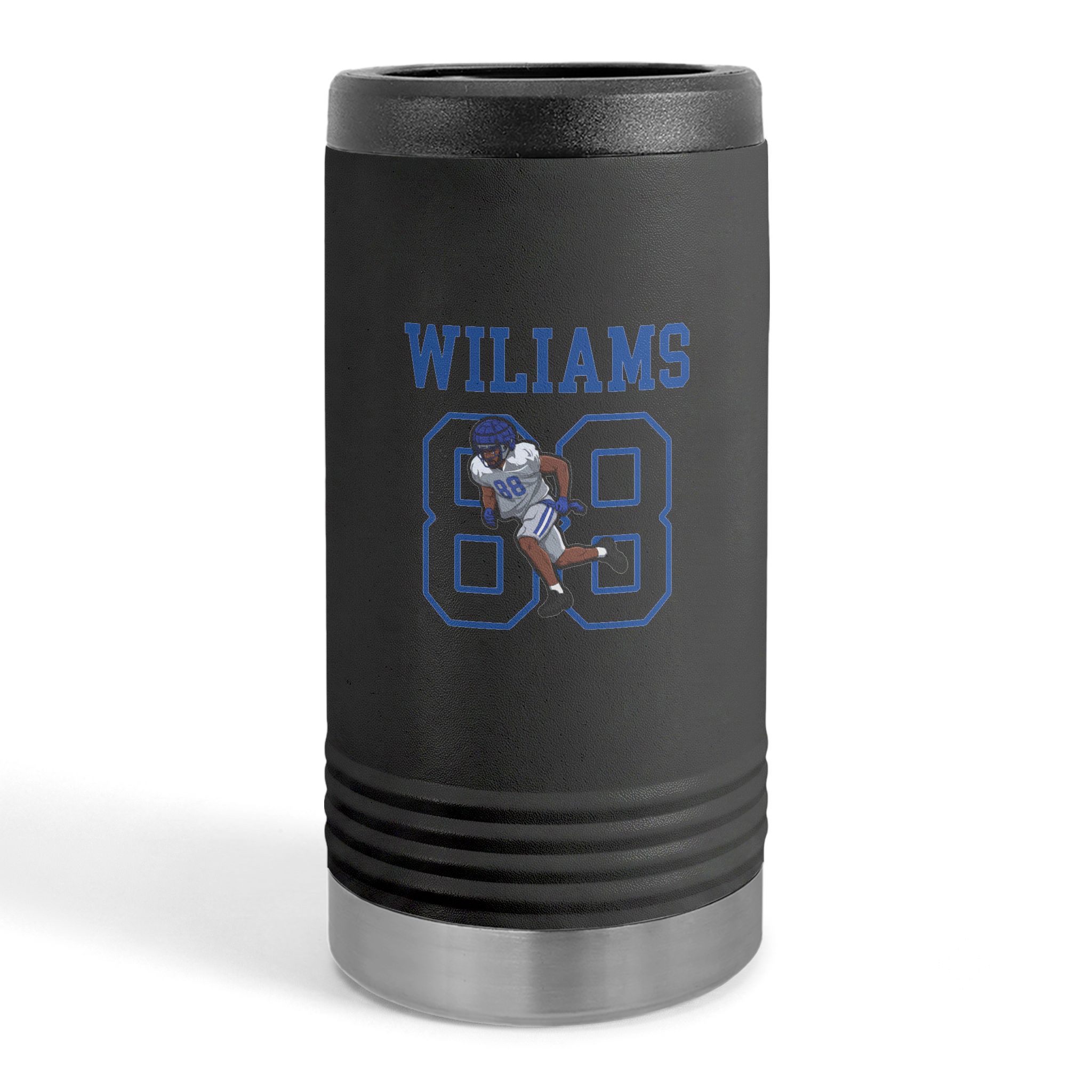 Slim Stainless Can Cooler — character_shirsey in Black