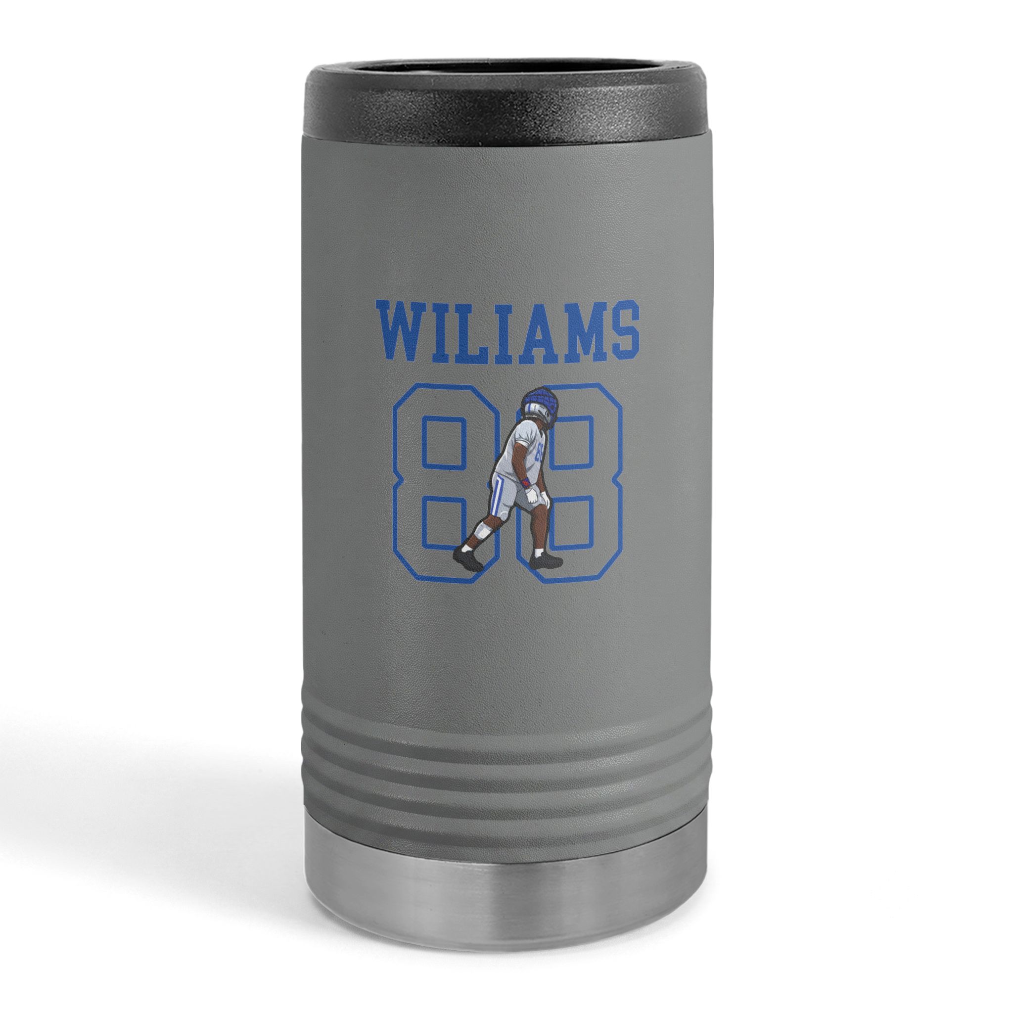 Slim Stainless Can Cooler — character_shirsey in Grey