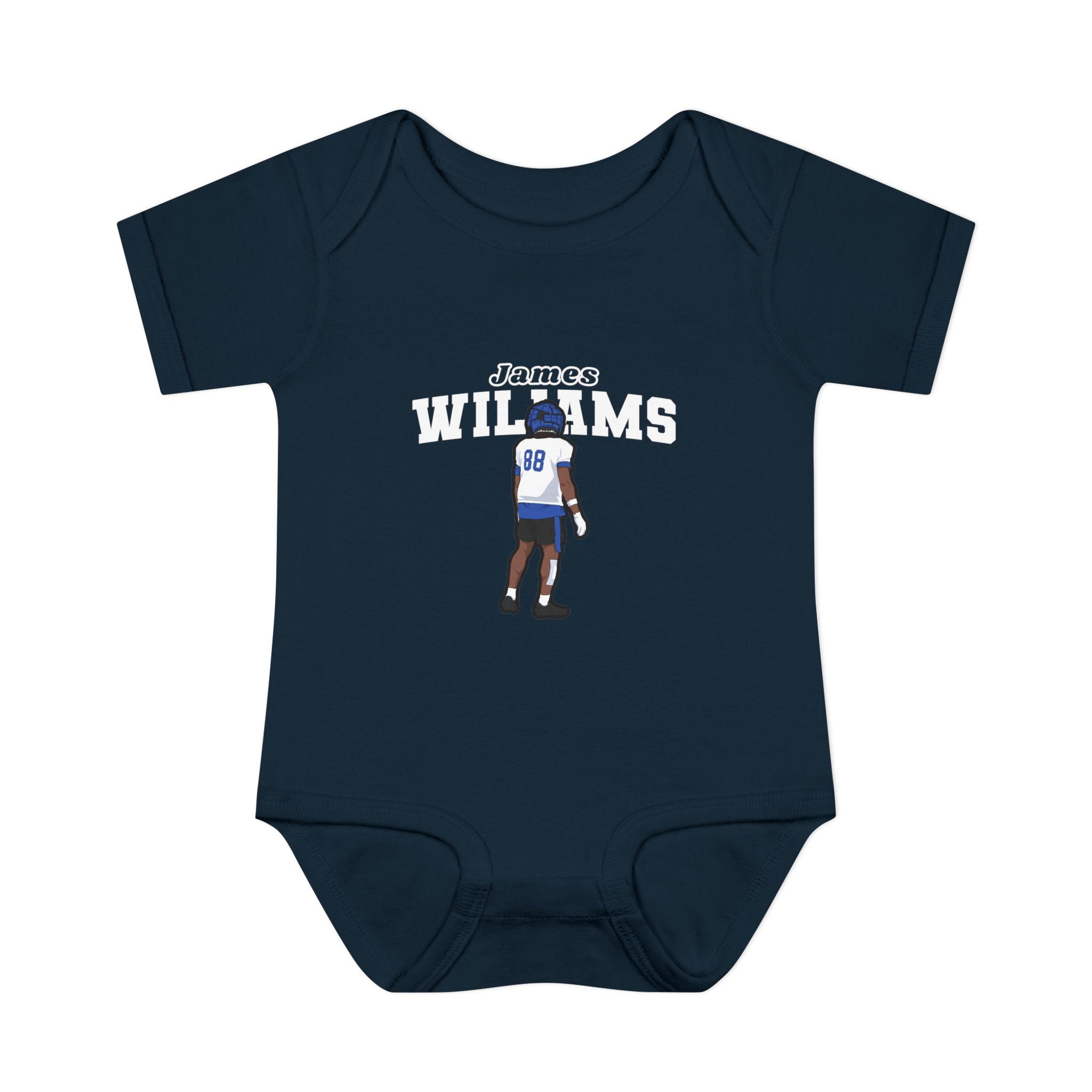 Baby Onesie — character_name_arch in Navy