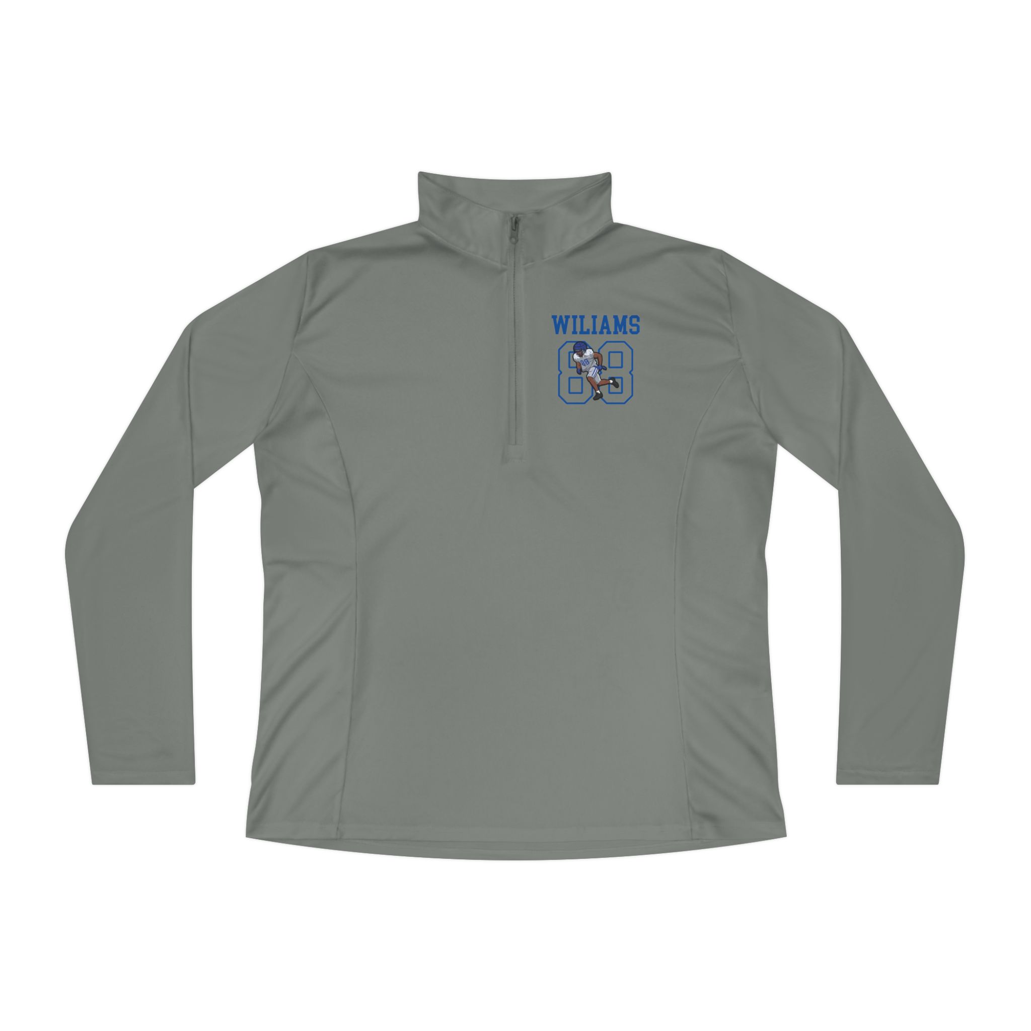 Women's Q-Zip Pullover — character_shirsey in Grey