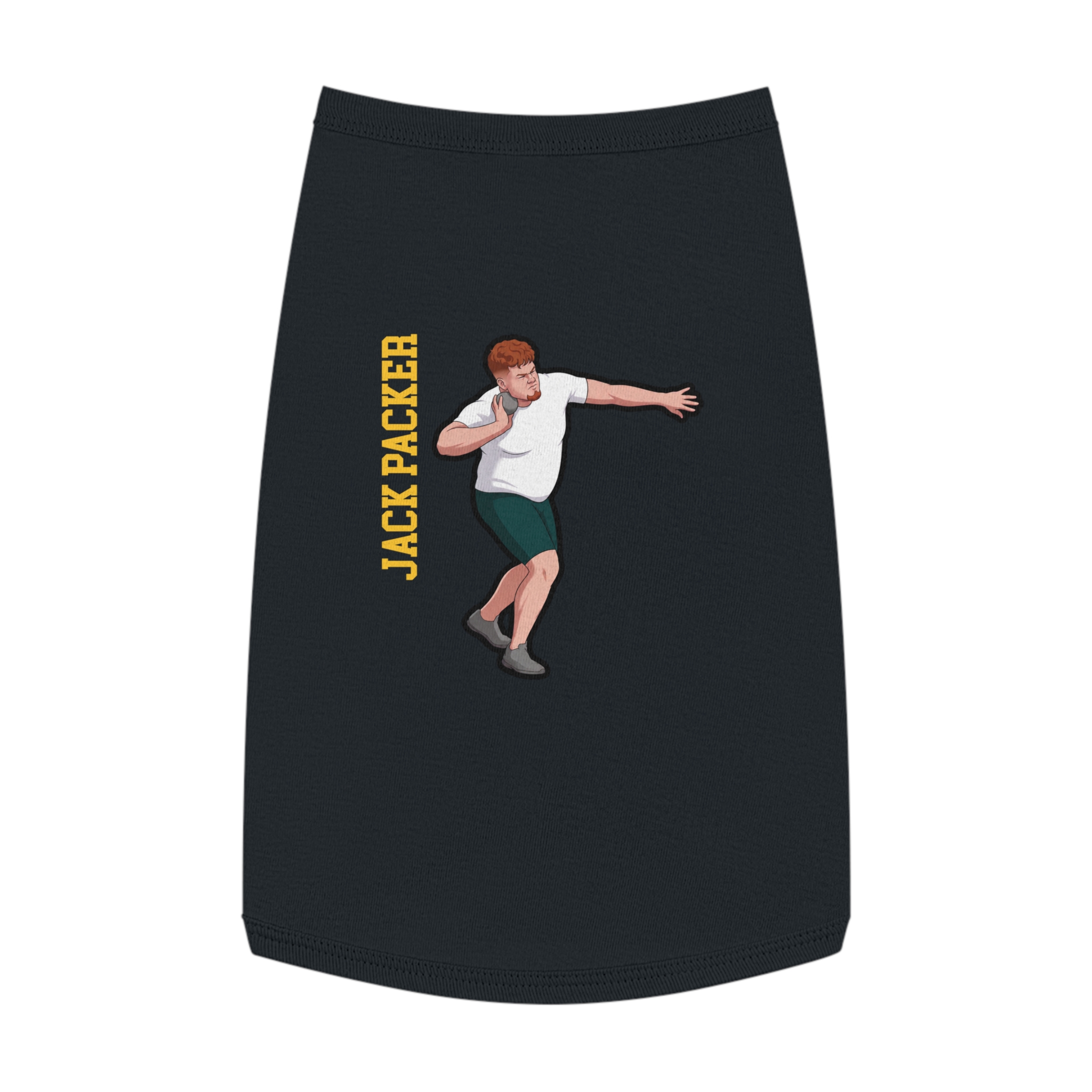 Pet Tank Top — character_name_vertical in Black