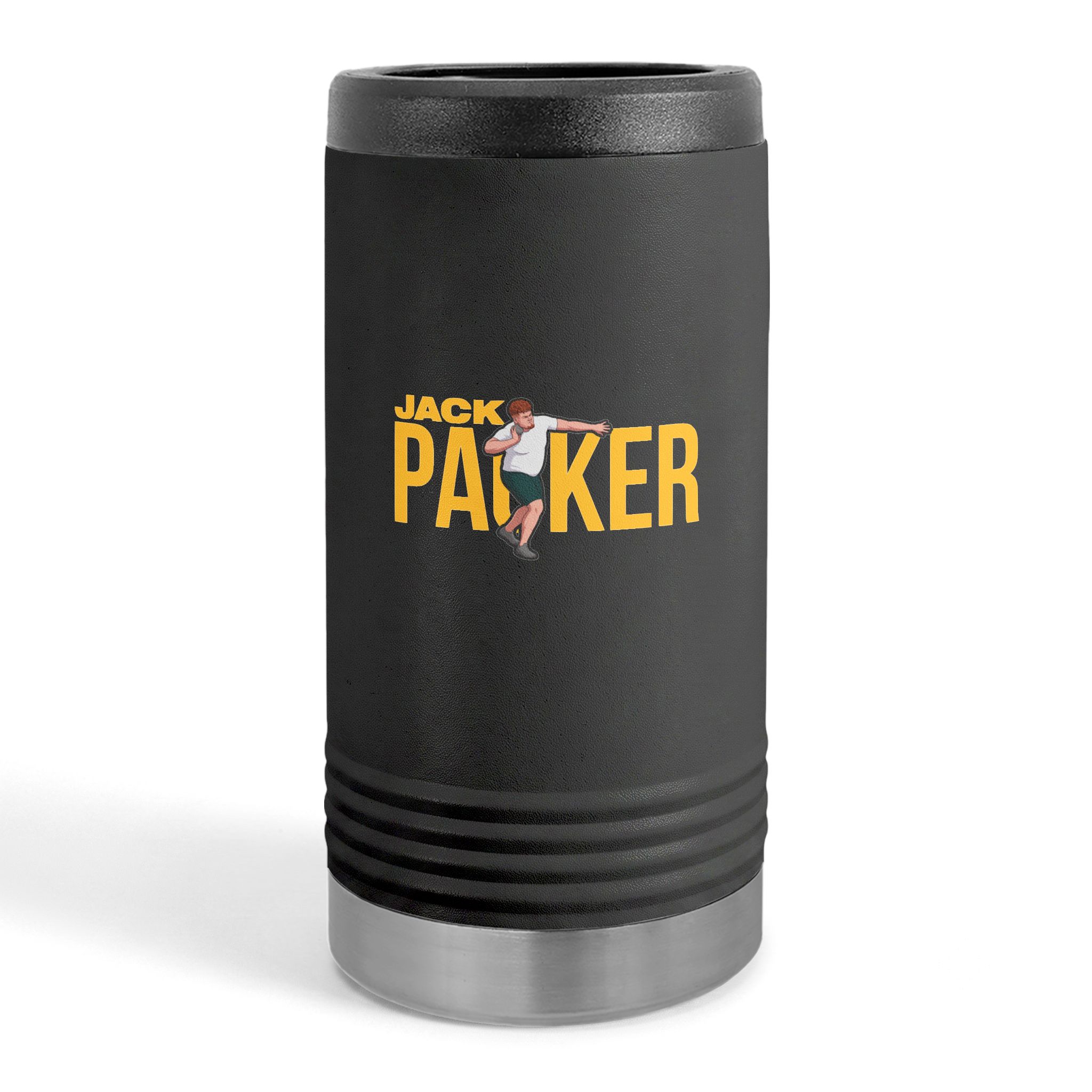 Slim Stainless Can Cooler — character_player_name in Black