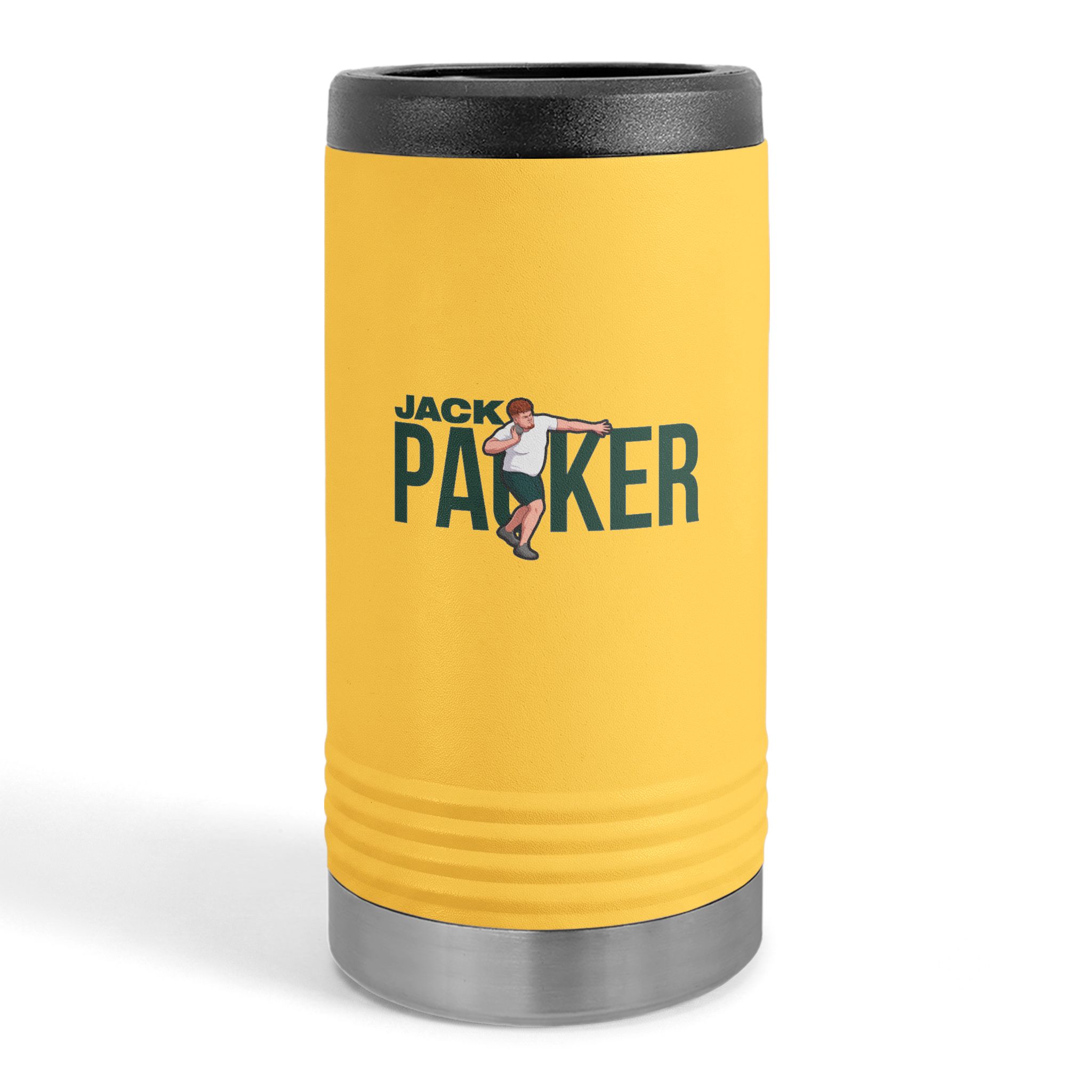 Slim Stainless Can Cooler — character_player_name in Yellow