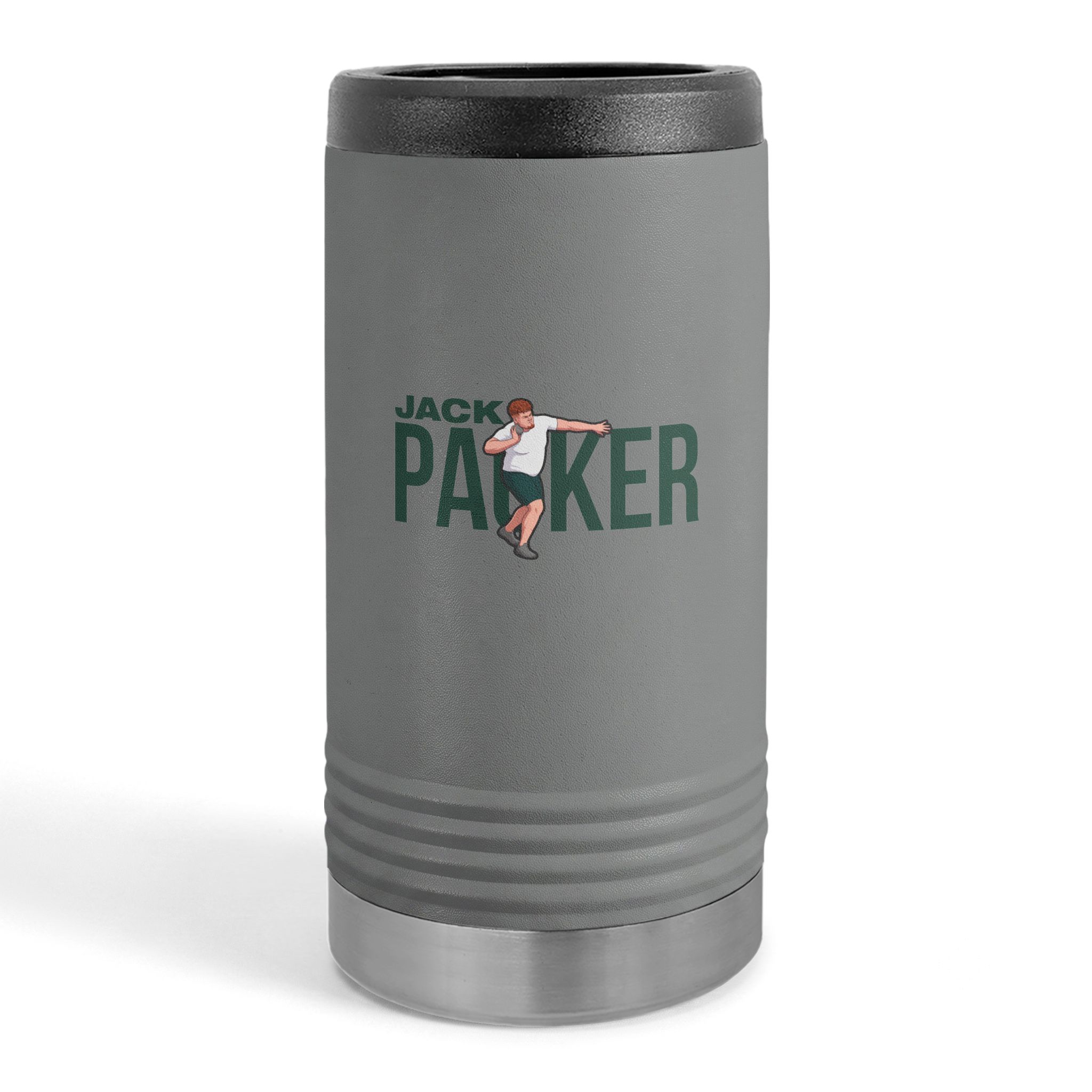 Slim Stainless Can Cooler — character_player_name in Grey